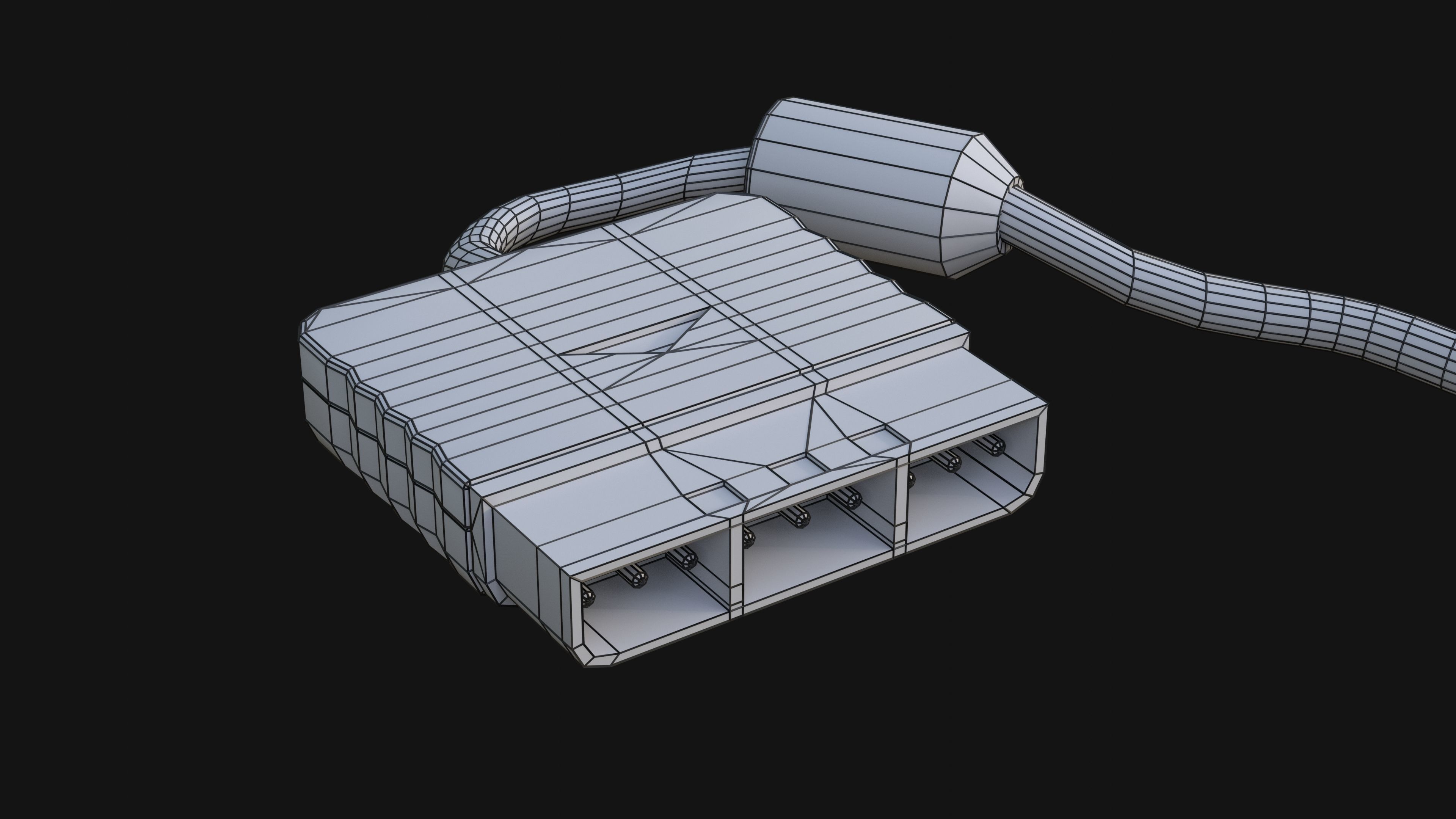 Sony PlayStation 2 Slim Low-poly 3D model_24