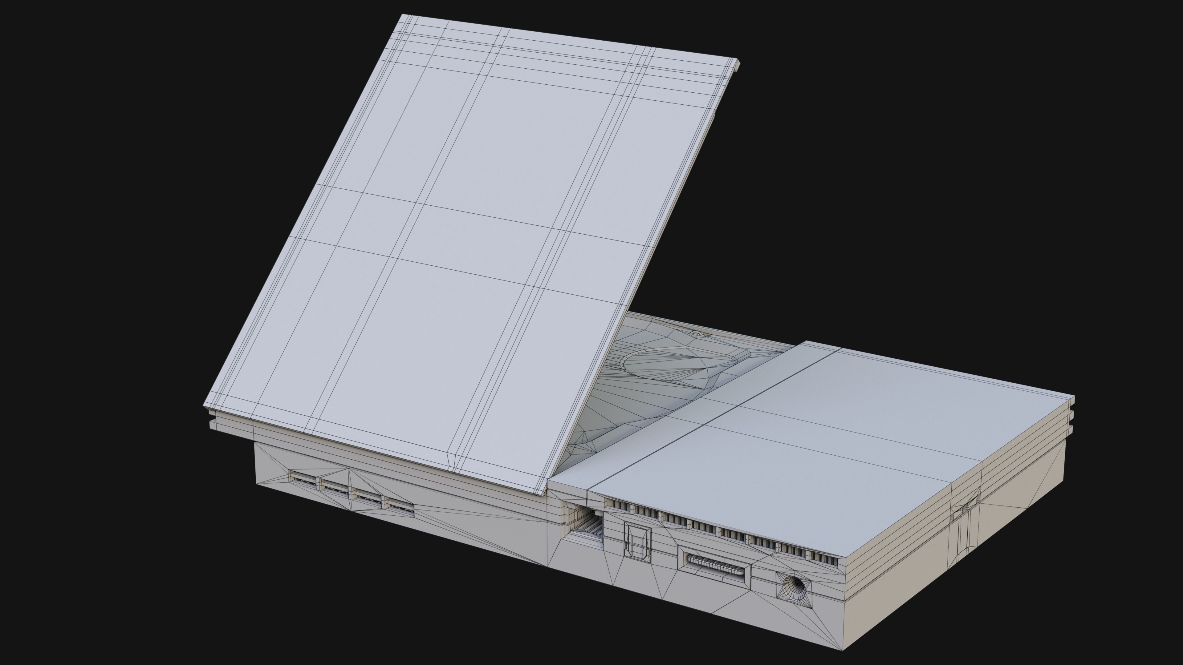 Sony PlayStation 2 Slim Low-poly 3D model_19