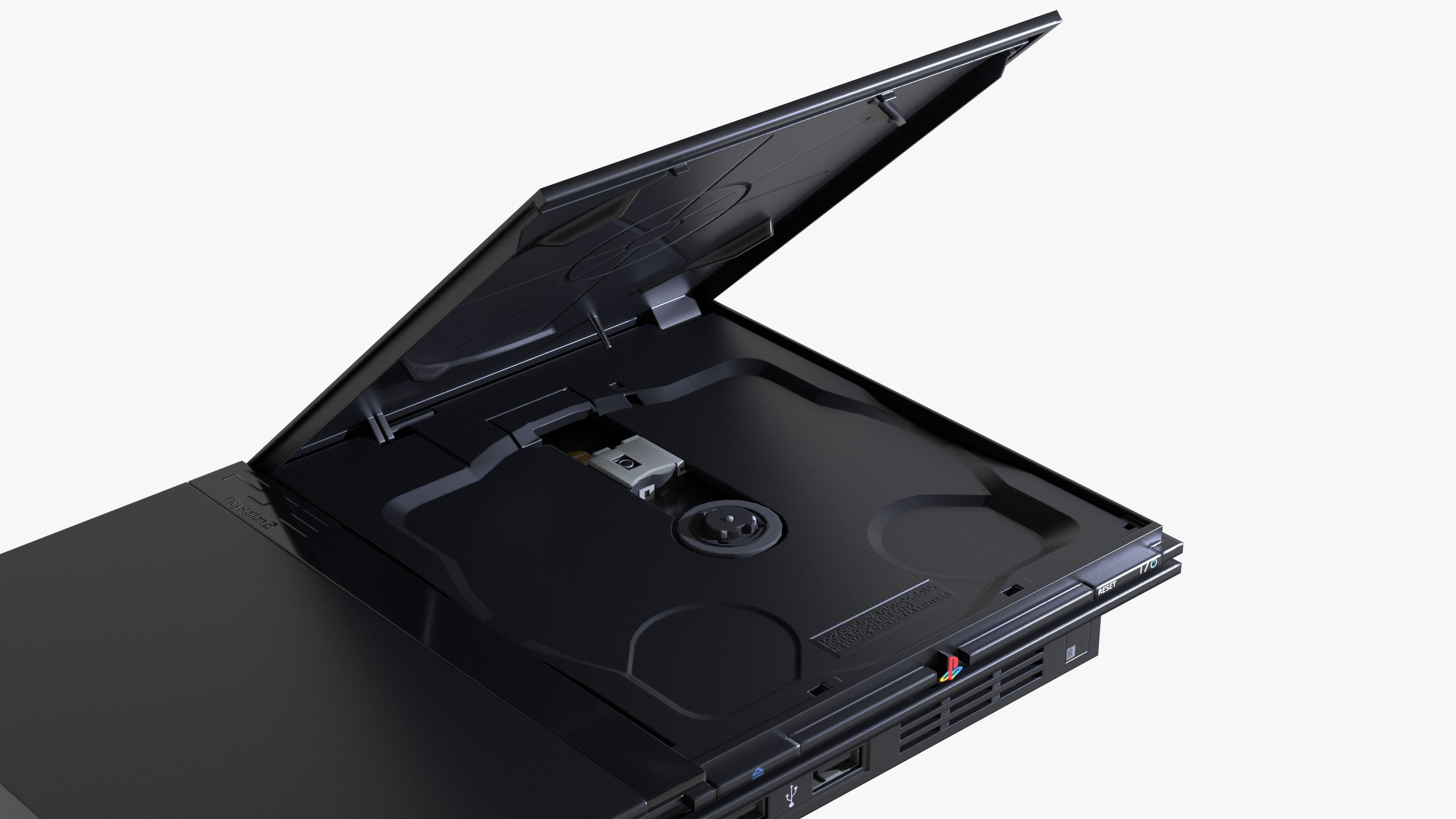 Sony PlayStation 2 Slim Low-poly 3D model_5