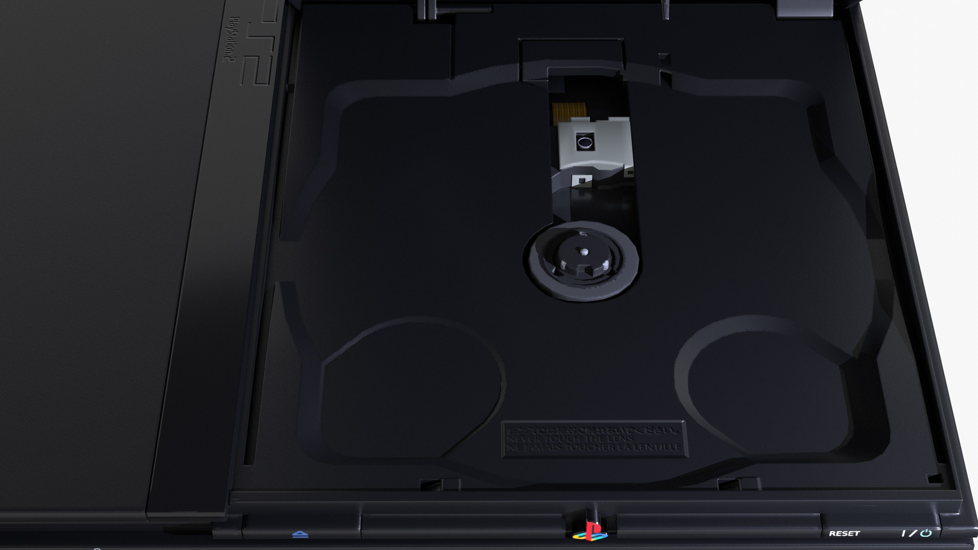 Sony PlayStation 2 Slim Low-poly 3D model_6