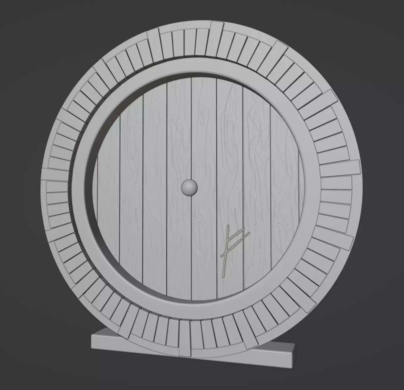 Hobbit door 3D print model_0