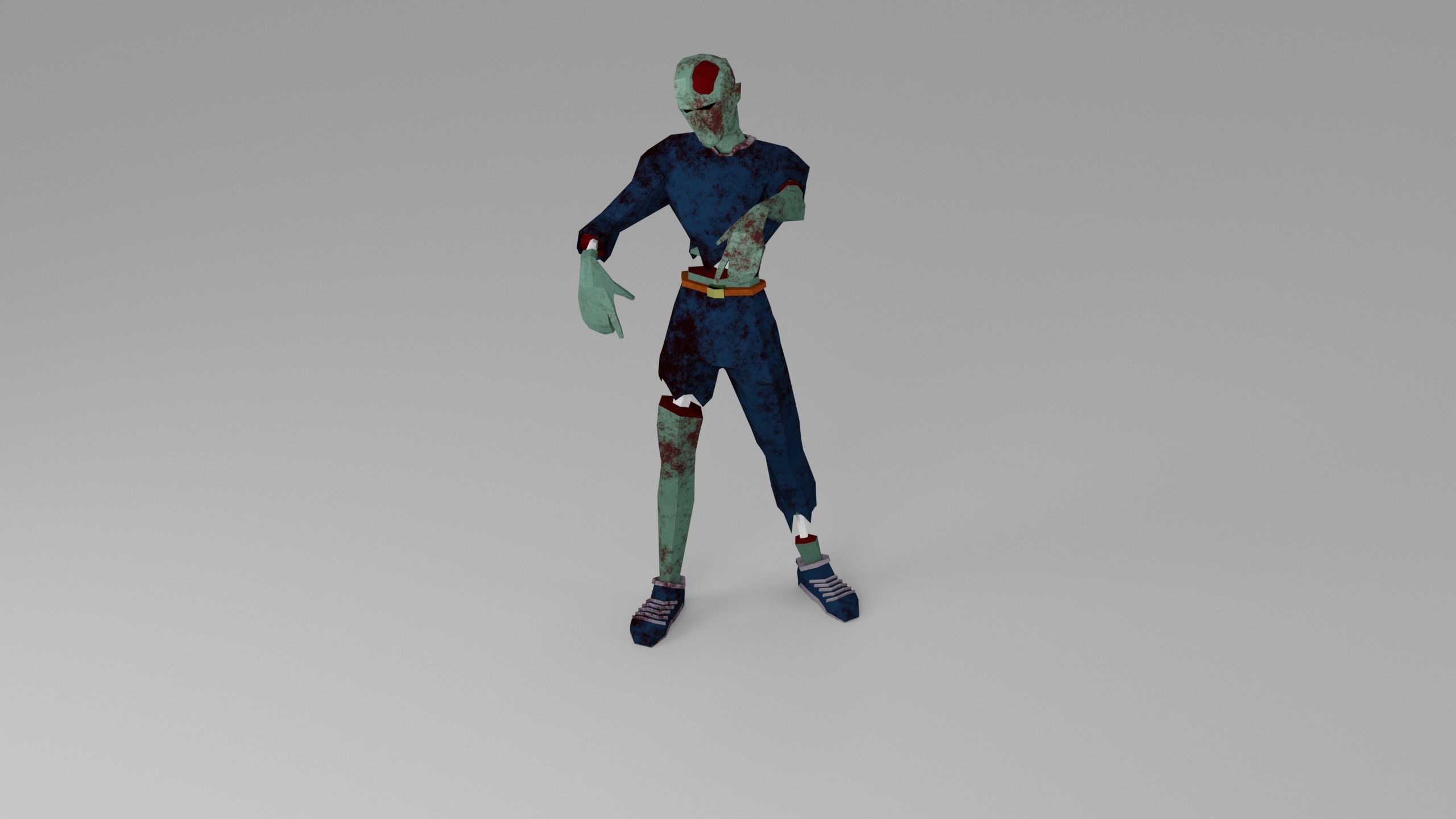 Zombie Undead Living dead Corpse Infected Low-poly 3D model_1