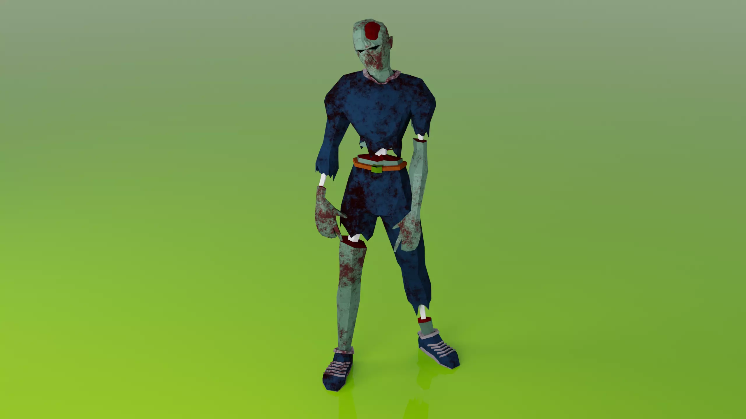 Zombie Undead Living dead Corpse Infected Low-poly 3D model_0
