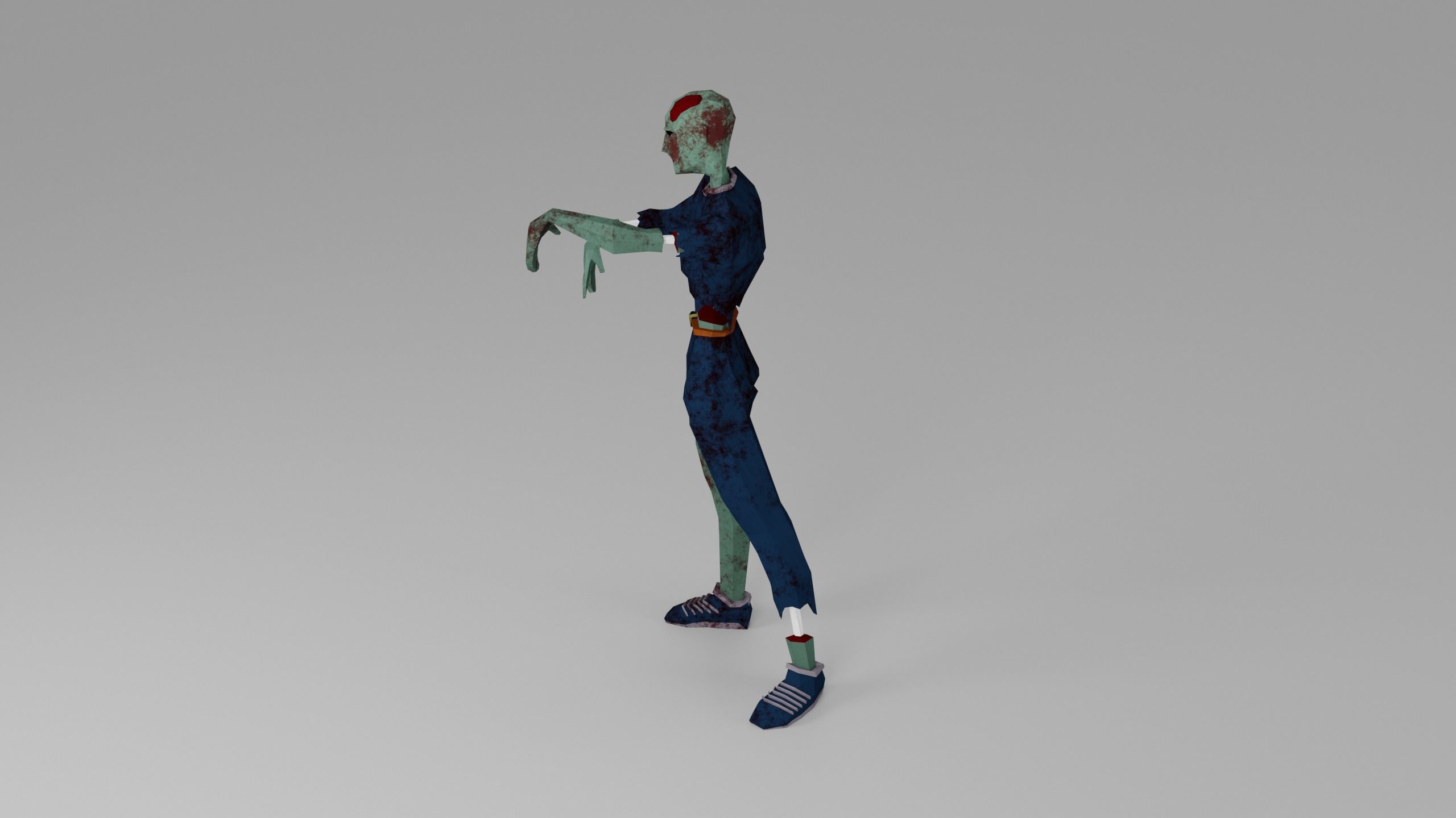 Zombie Undead Living dead Corpse Infected Low-poly 3D model_5
