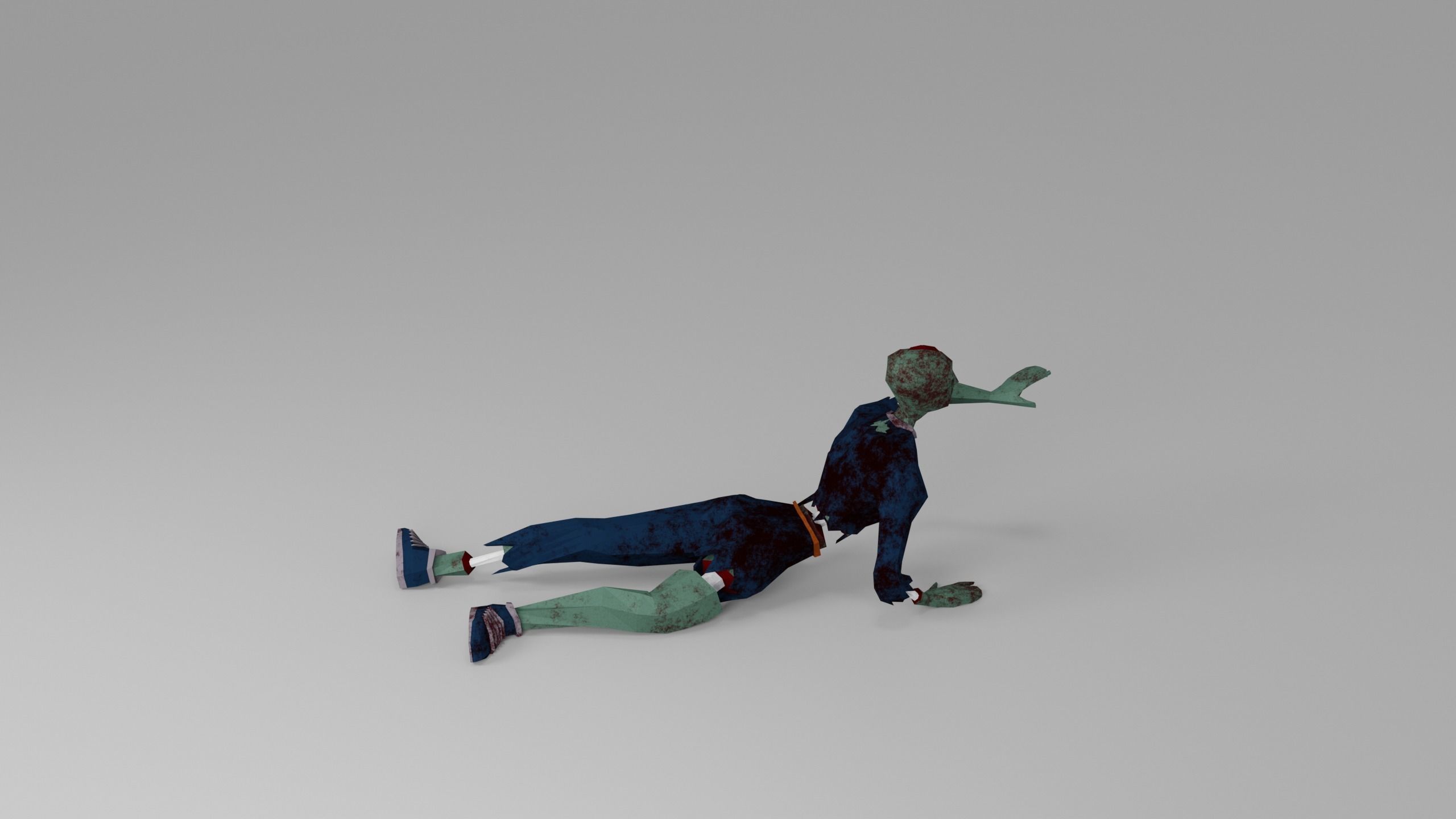 Zombie Undead Living dead Corpse Infected Low-poly 3D model_4