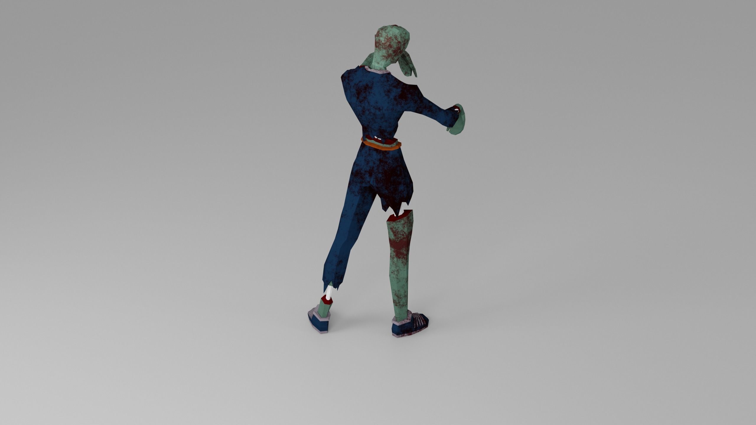 Zombie Undead Living dead Corpse Infected Low-poly 3D model_2
