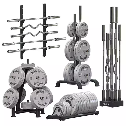 Barbell  Weight Plate Rack 3D model