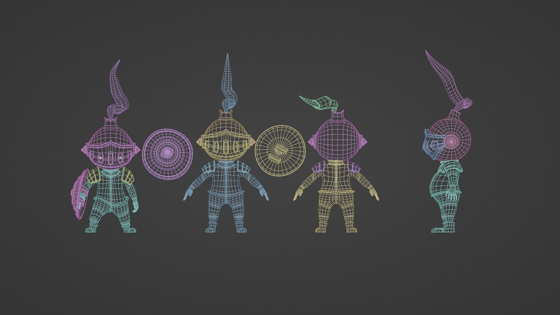 knight of the shield Low-poly 3D model_10