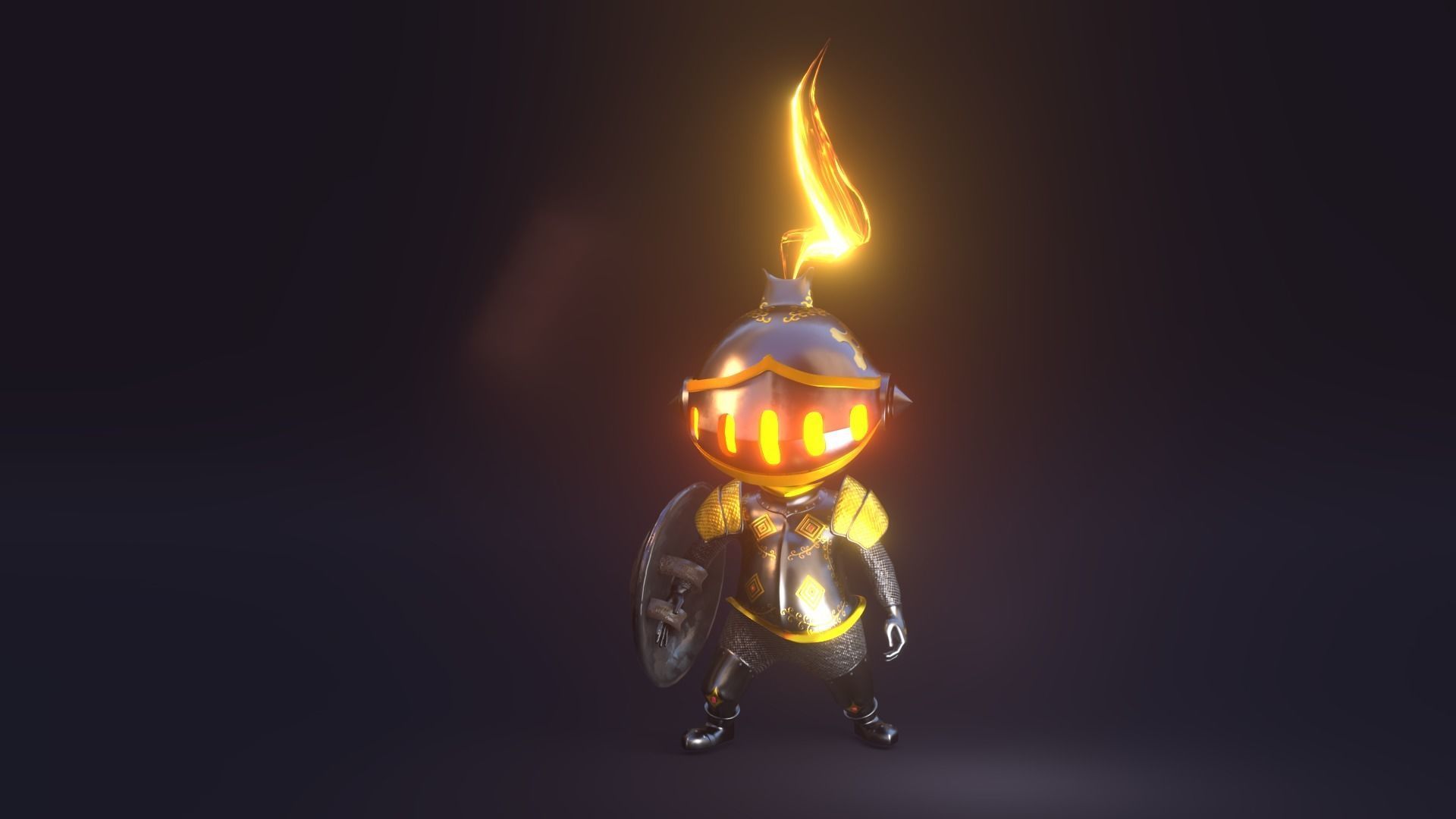 knight of the shield Low-poly 3D model_11