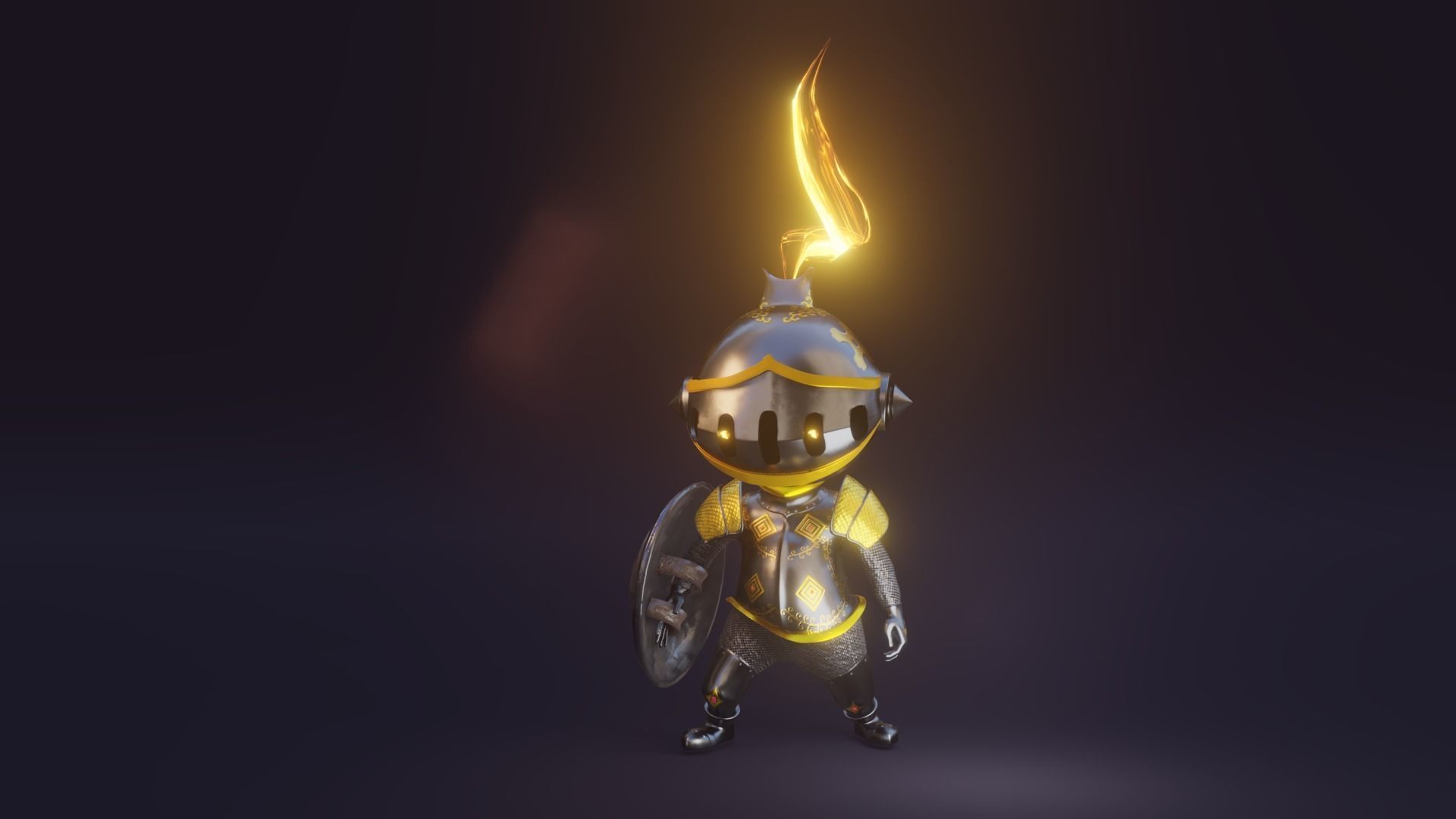 knight of the shield Low-poly 3D model_13