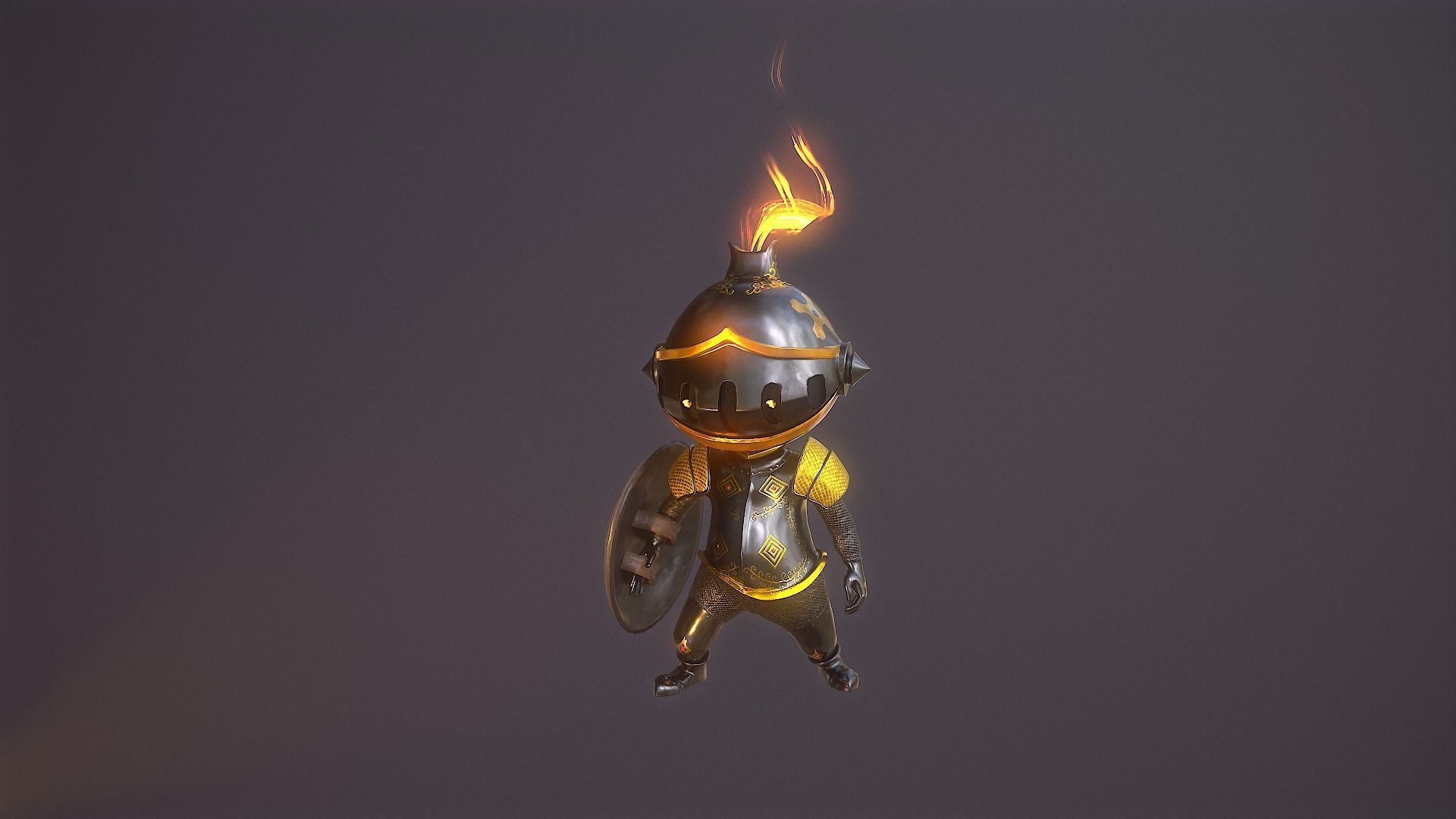 knight of the shield Low-poly 3D model_14