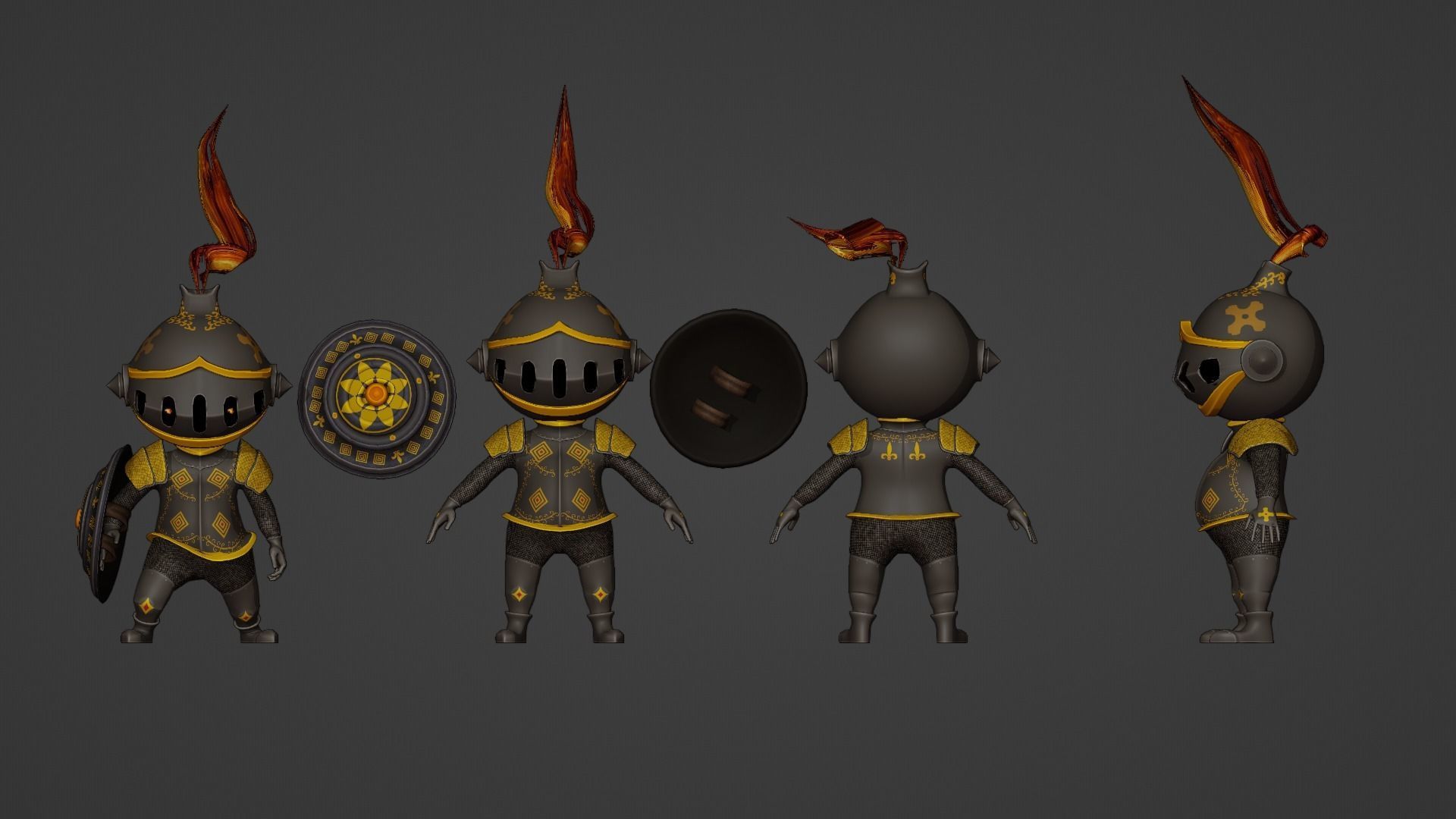 knight of the shield Low-poly 3D model_7