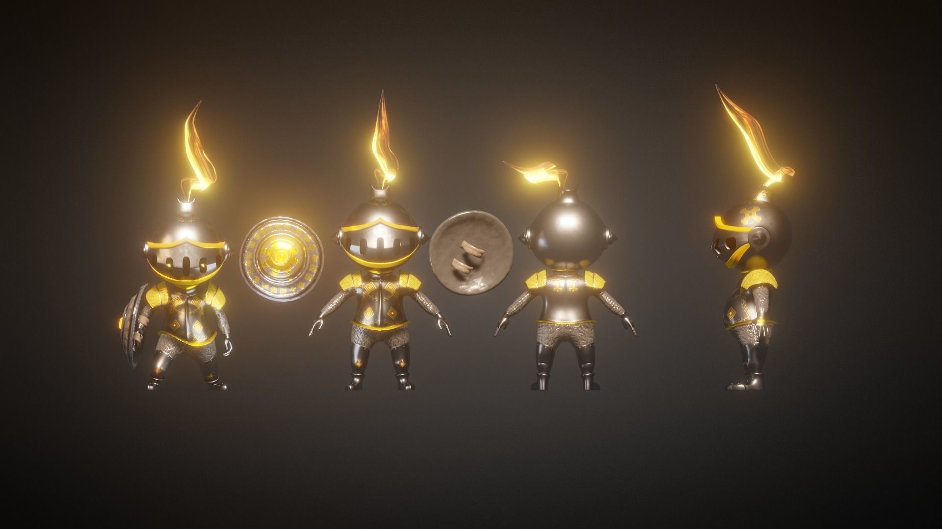 knight of the shield Low-poly 3D model_6