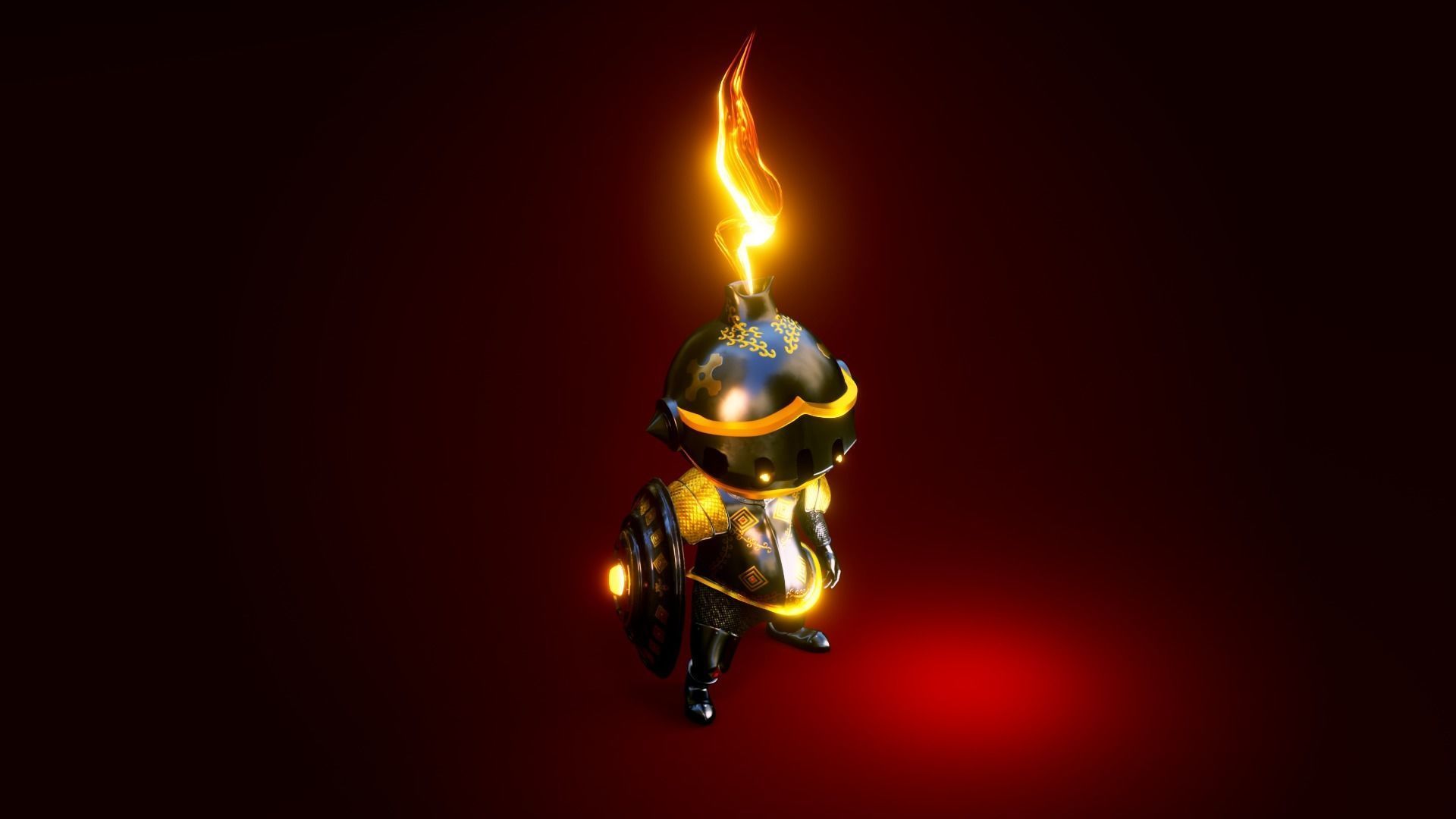 knight of the shield Low-poly 3D model_5