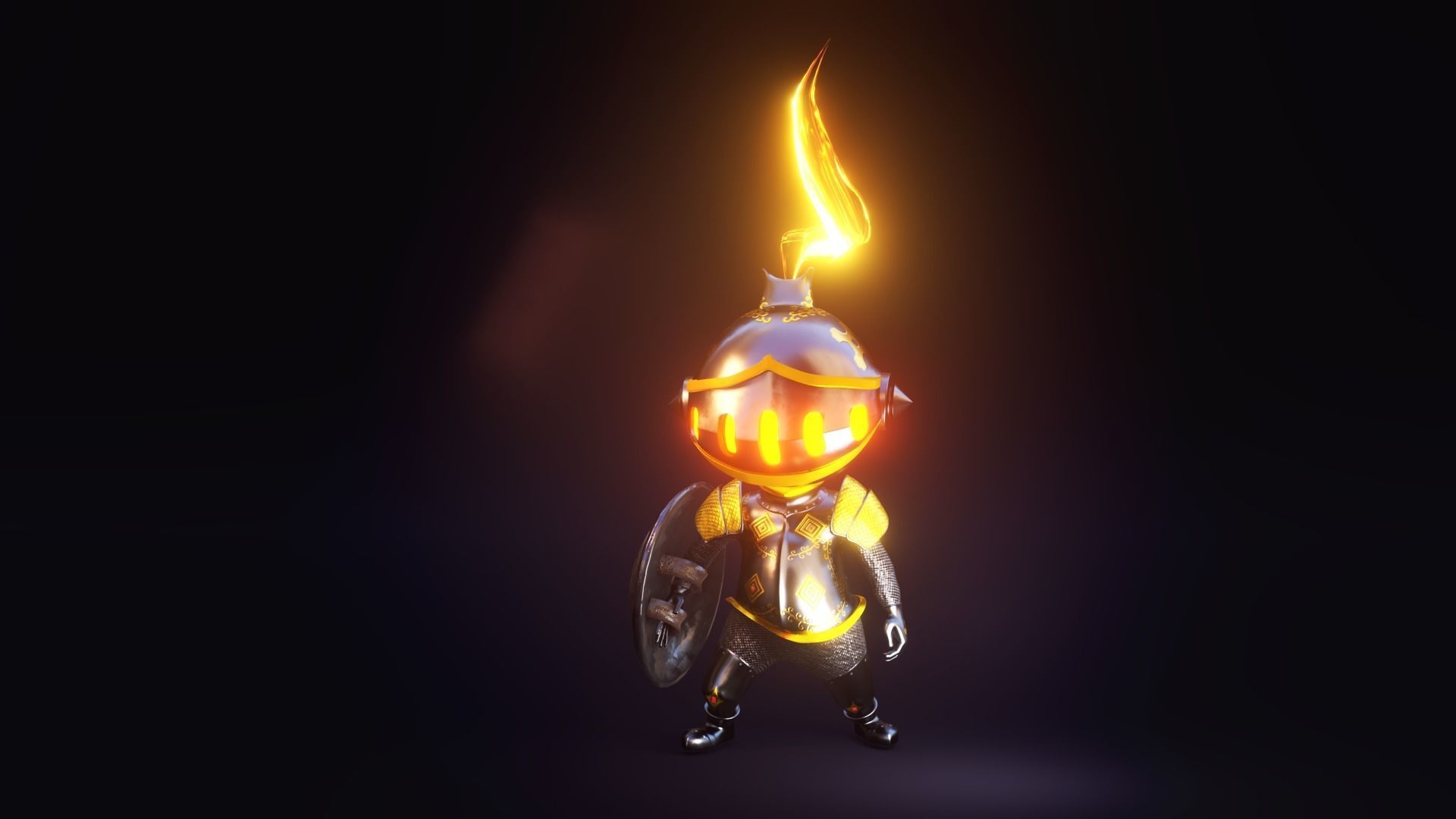 knight of the shield Low-poly 3D model_9