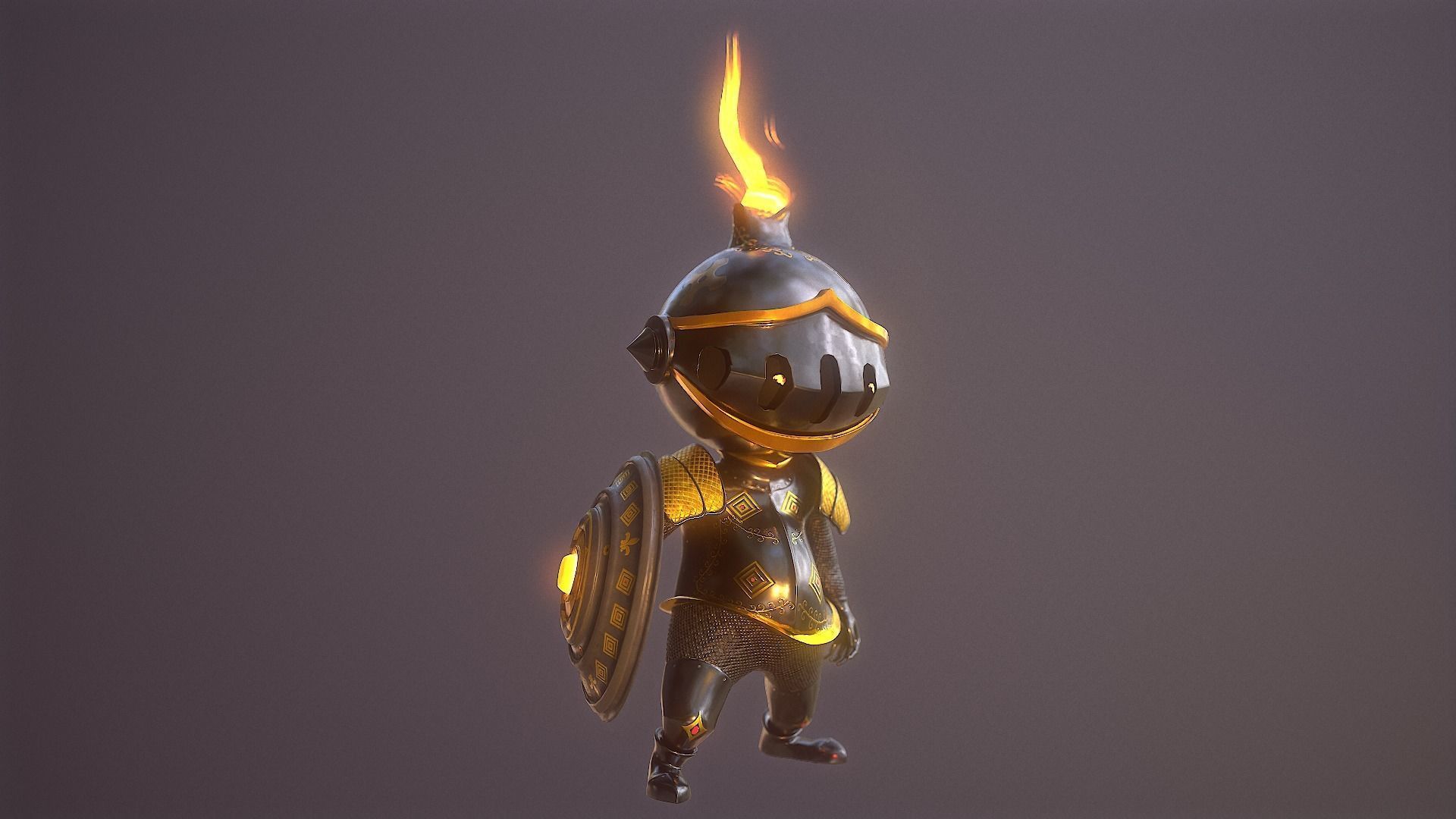 knight of the shield Low-poly 3D model_3