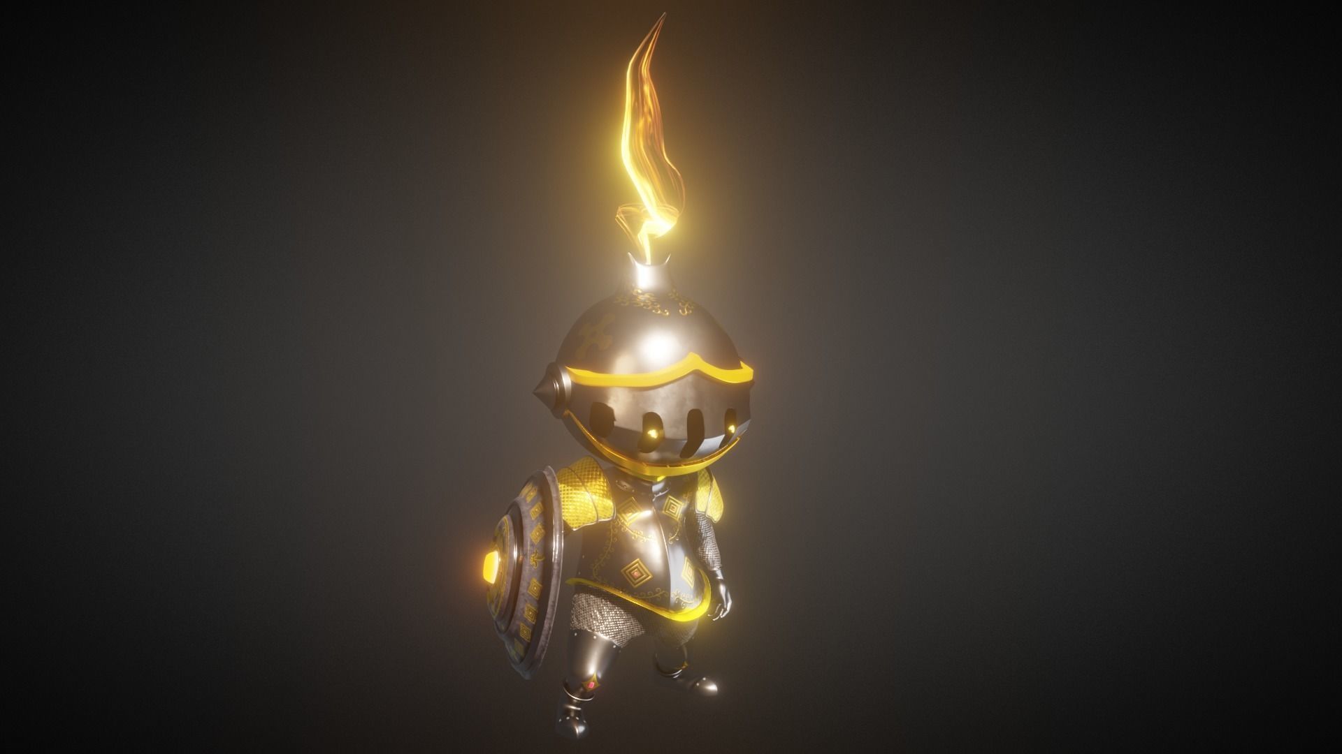 knight of the shield Low-poly 3D model_12