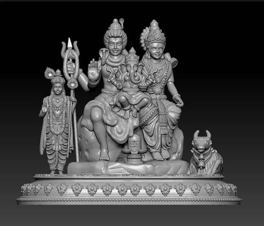 Shiv Lord Family  3D print model_0