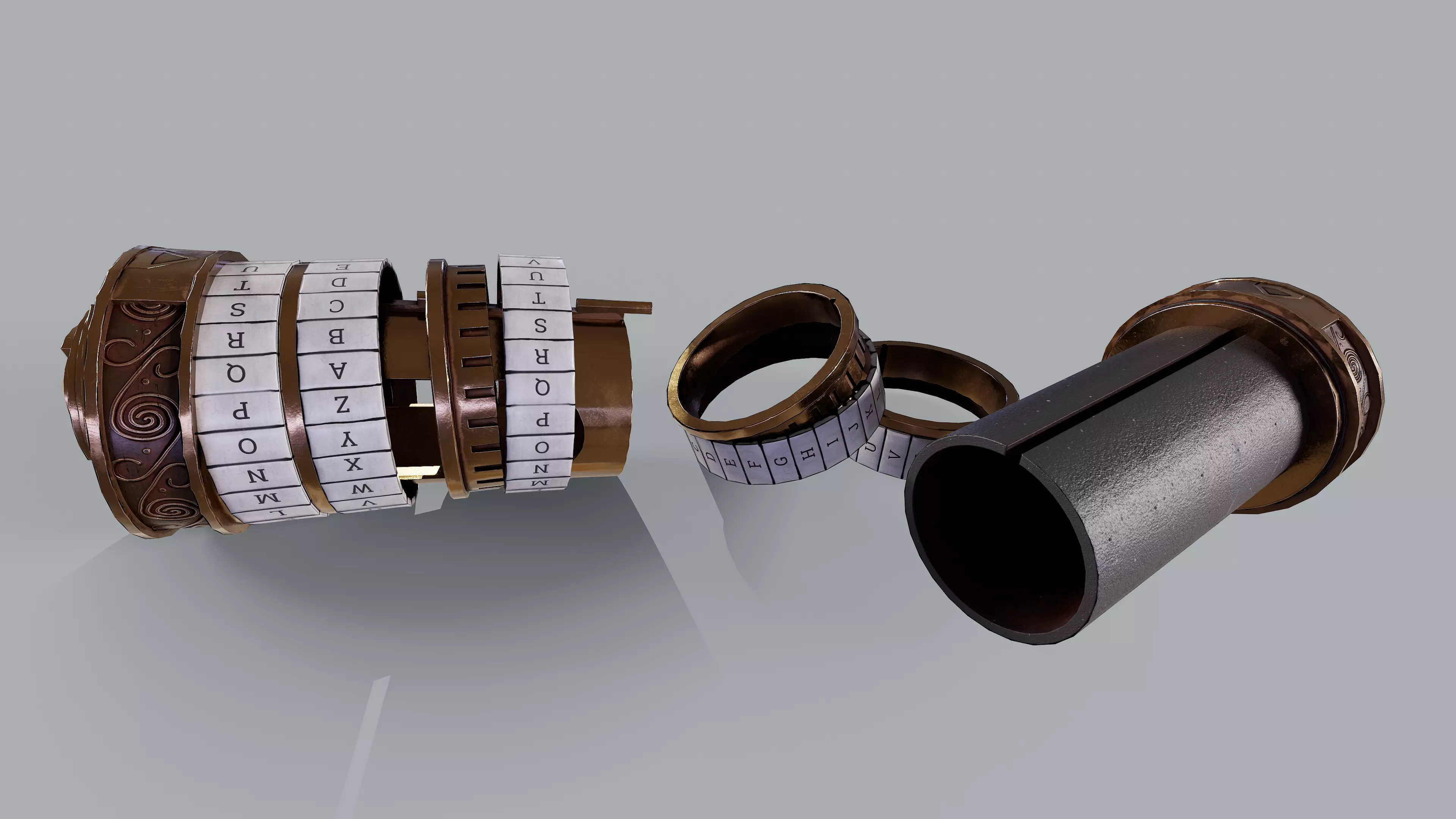 Cryptex Low-poly 3D model