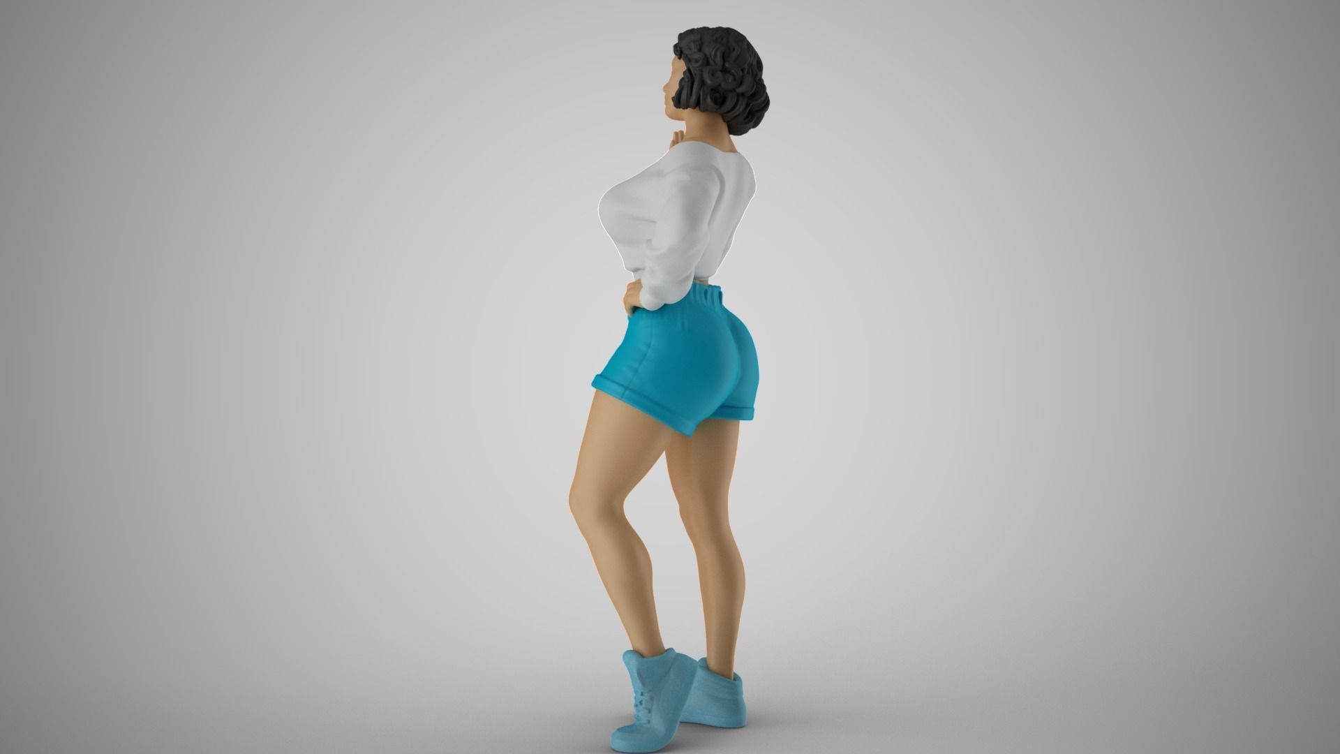 Girl Explaining Situation 3D print model_7