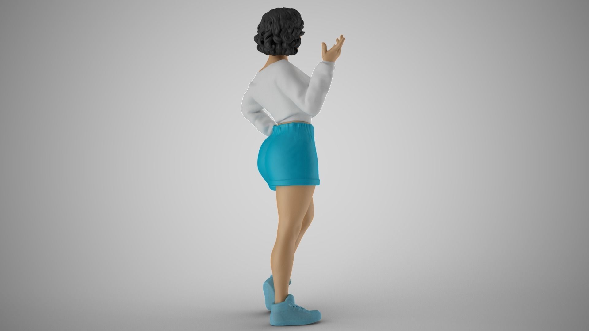 Girl Explaining Situation 3D print model_4