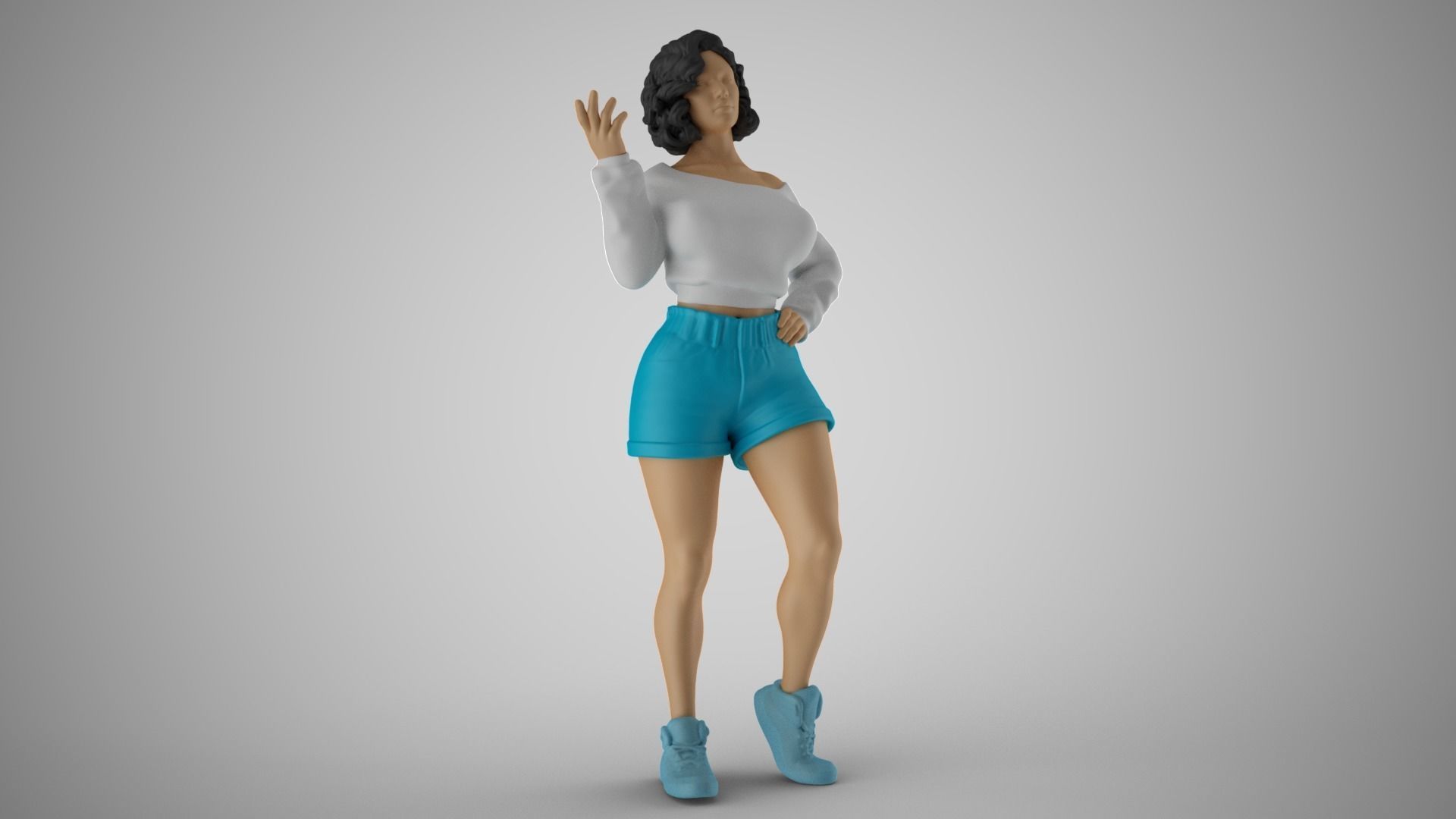 Girl Explaining Situation 3D print model_2