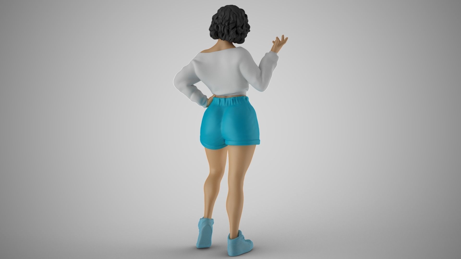 Girl Explaining Situation 3D print model_5