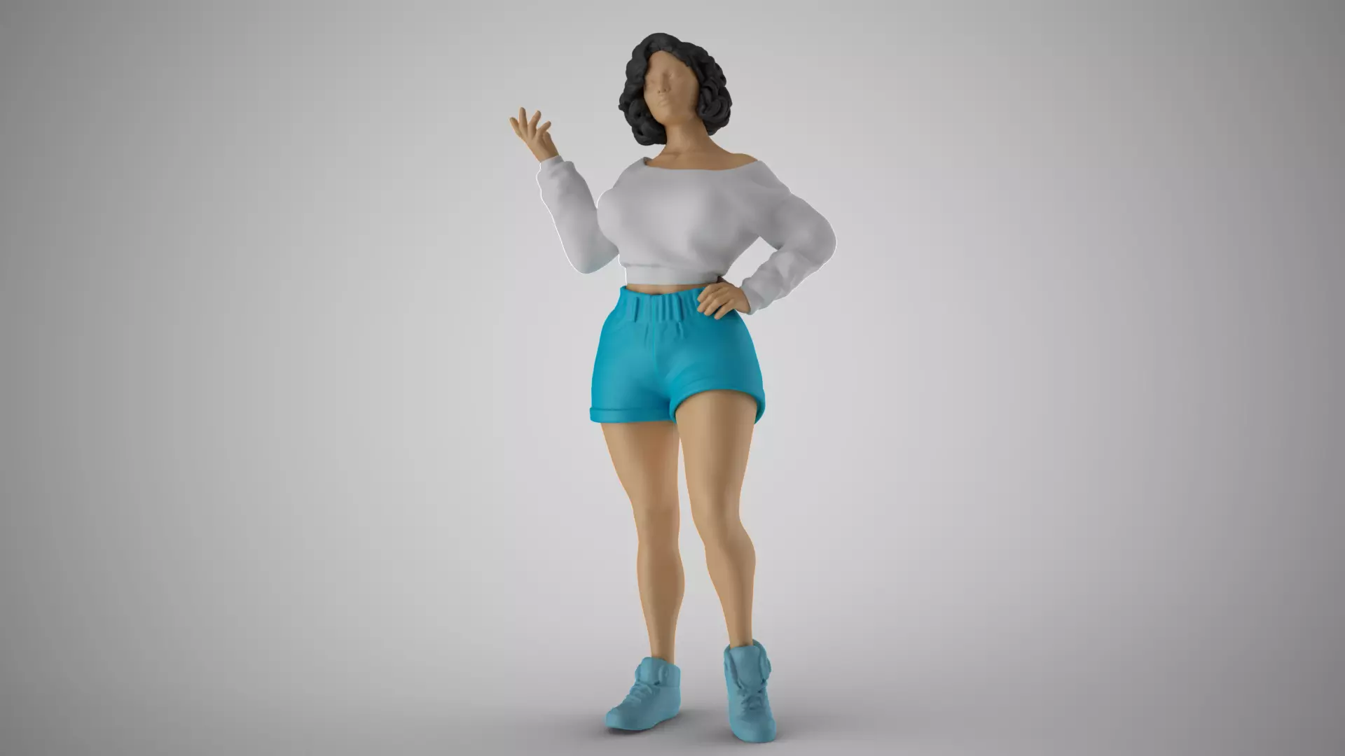 Girl Explaining Situation 3D print model_0