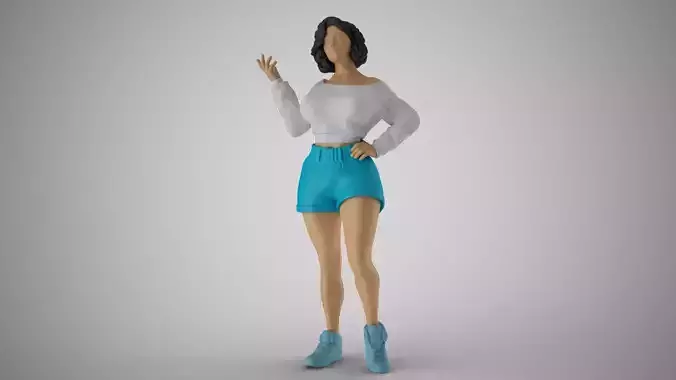 Girl Explaining Situation 3D print model