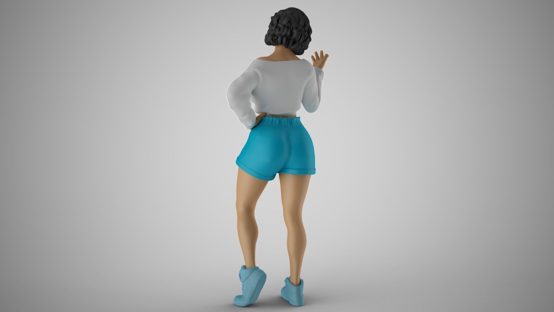 Girl Explaining Situation 3D print model_6