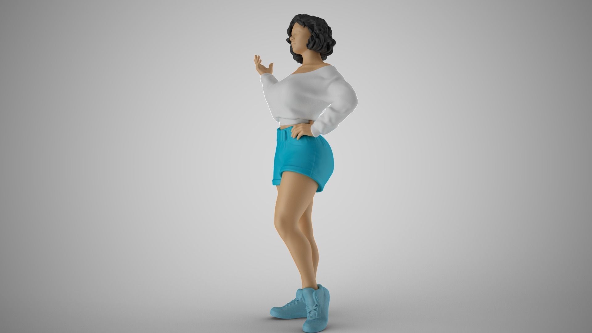 Girl Explaining Situation 3D print model_8