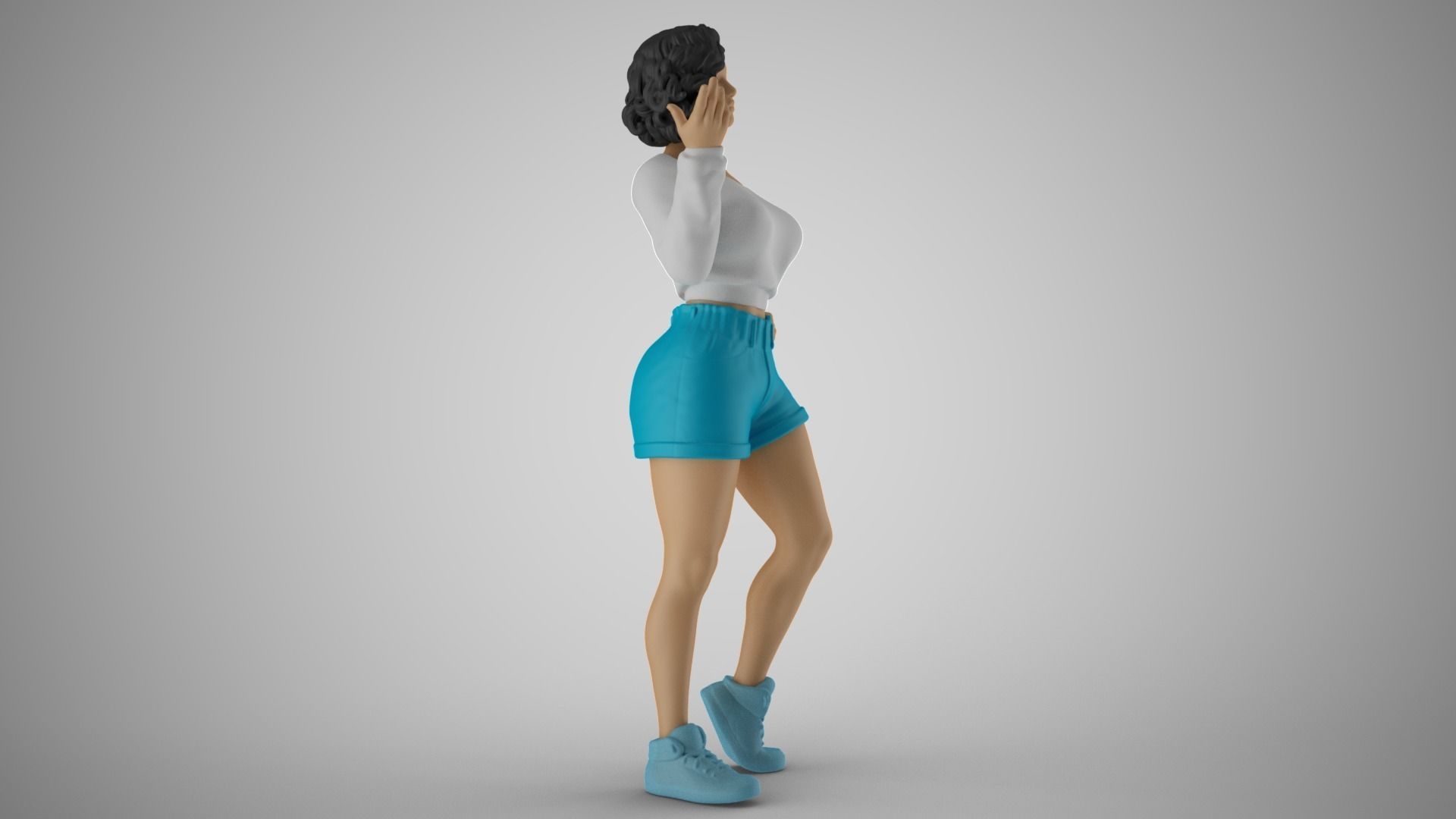 Girl Explaining Situation 3D print model_3