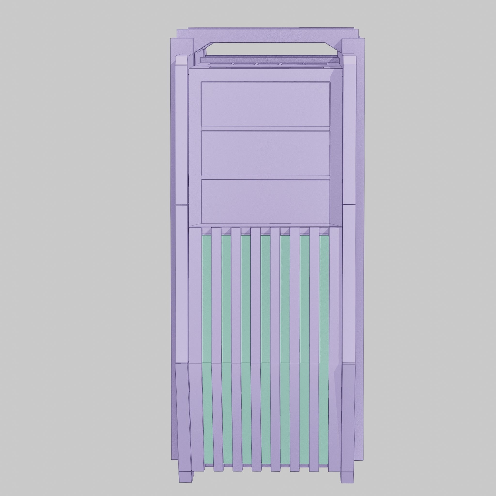 Brutalist PC Case II Low-poly 3D model_9