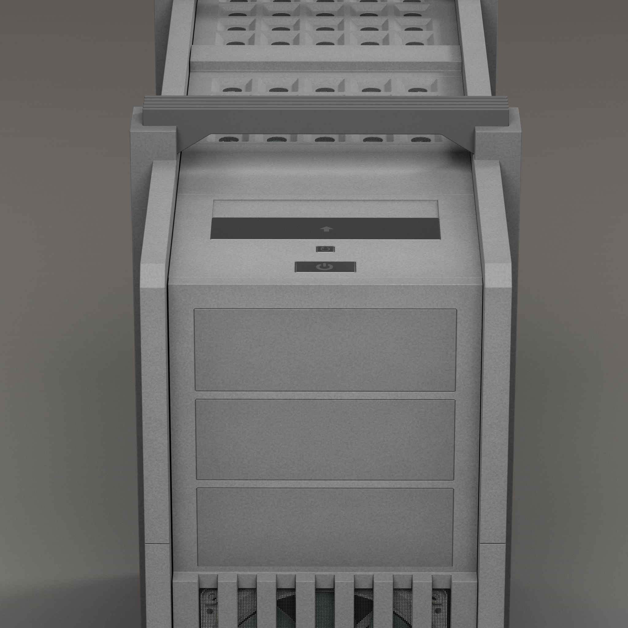 Brutalist PC Case II Low-poly 3D model_5