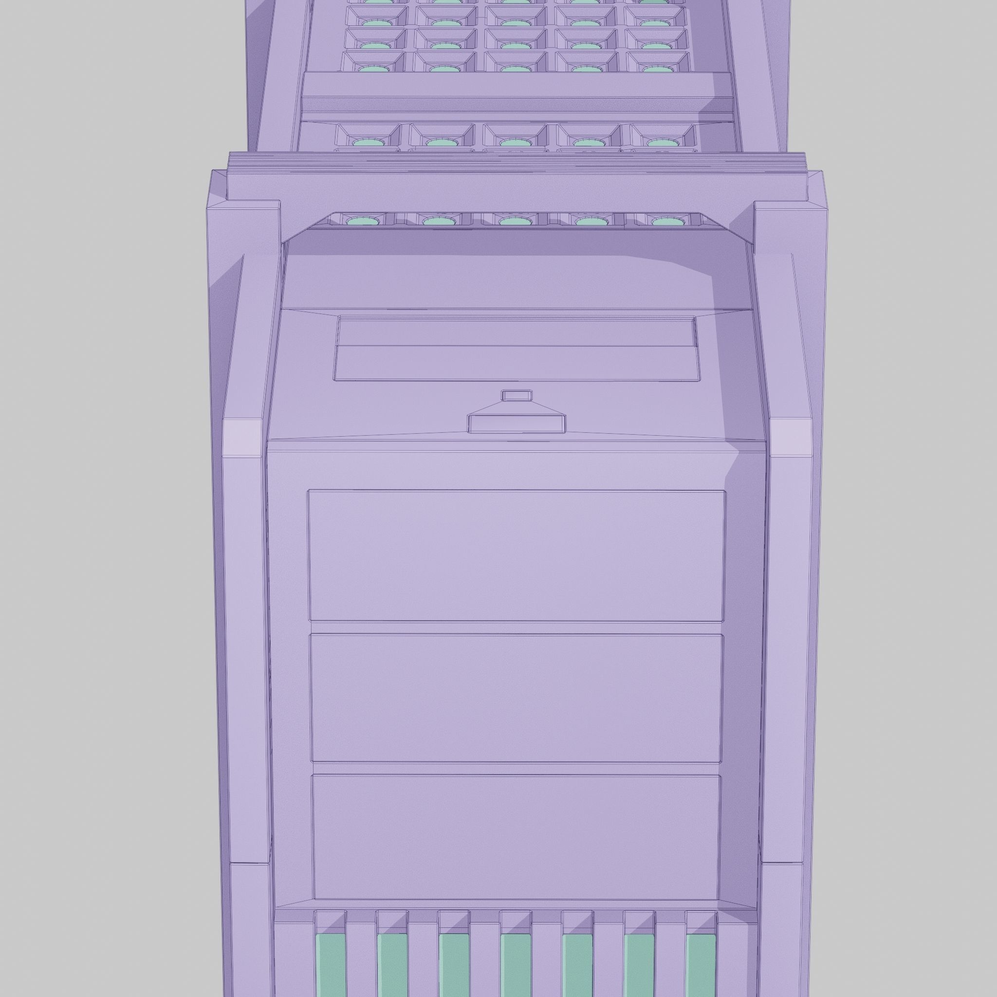 Brutalist PC Case II Low-poly 3D model_7
