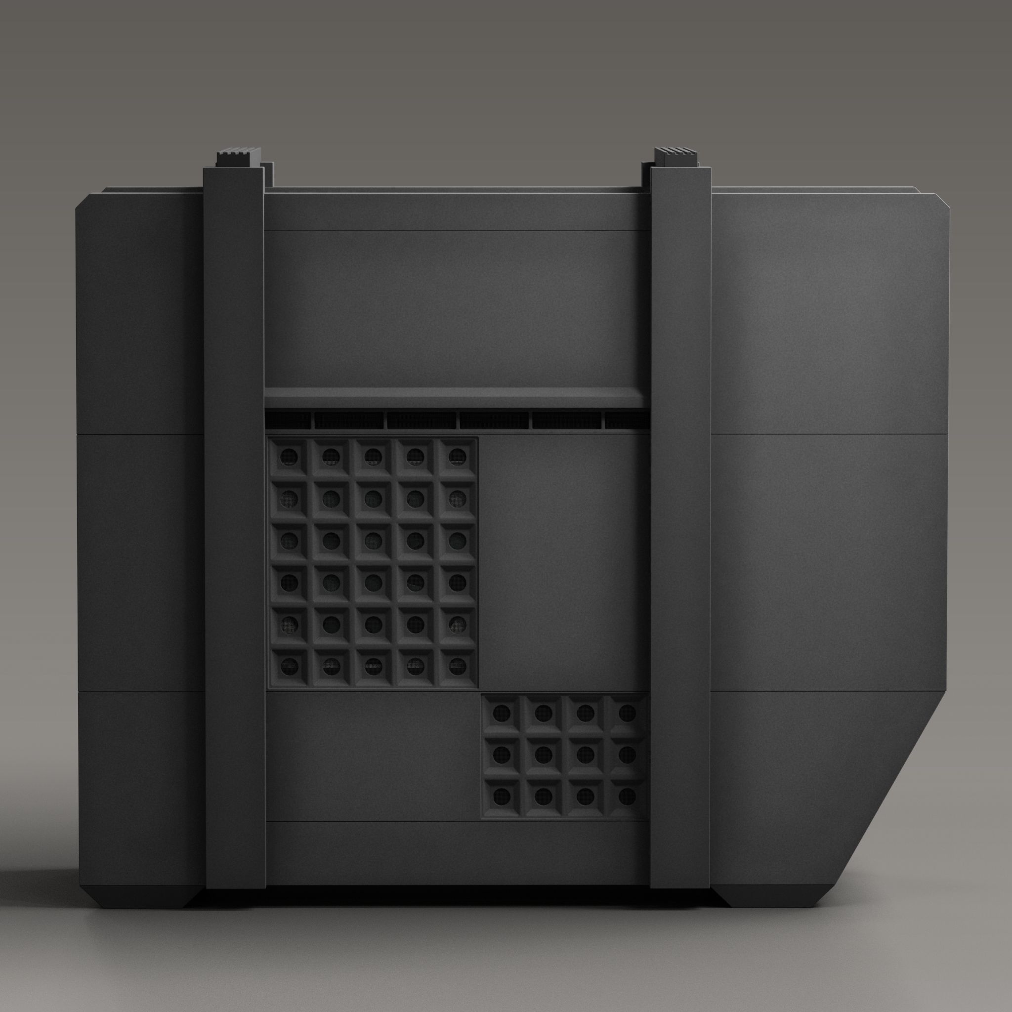 Brutalist PC Case II Low-poly 3D model_1