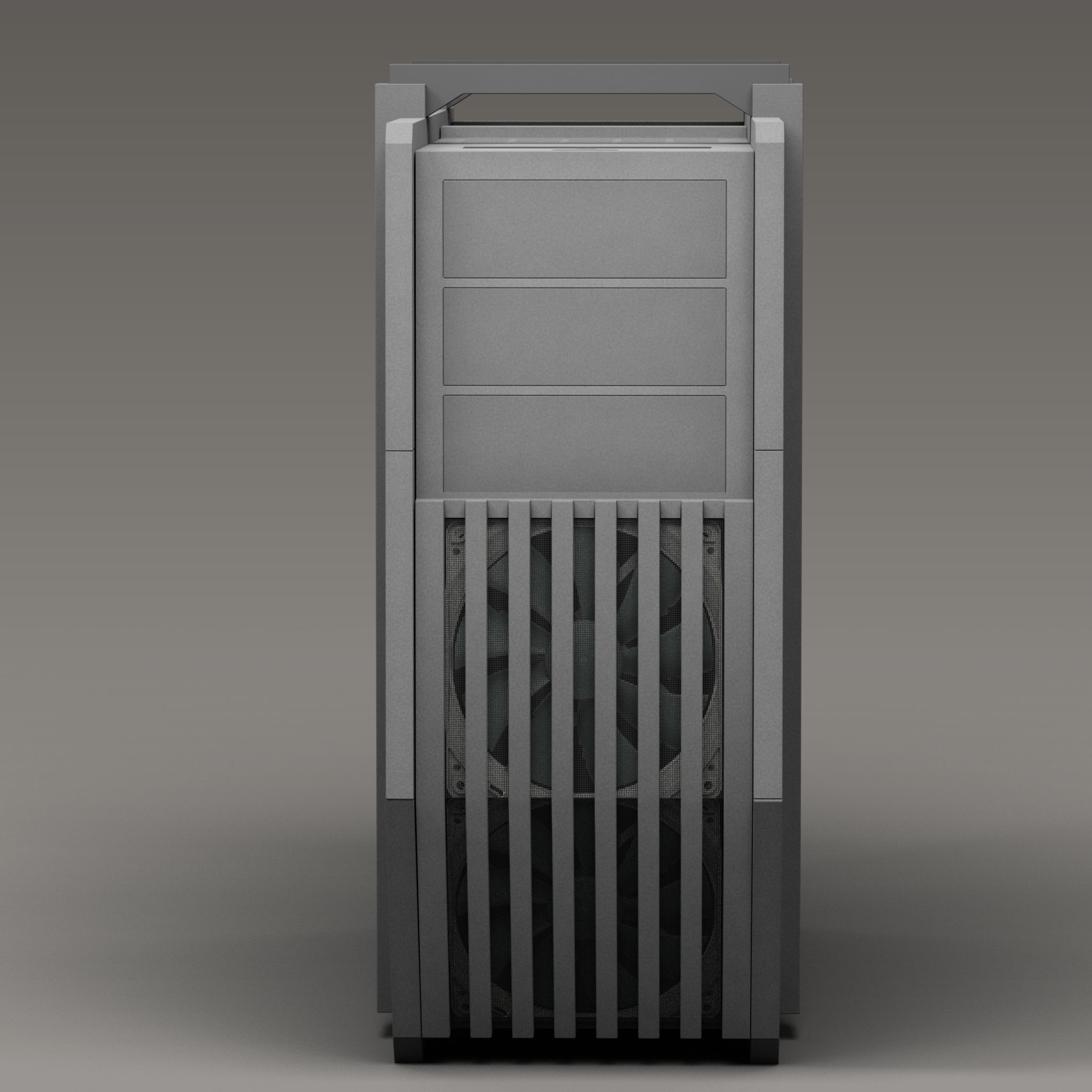 Brutalist PC Case II Low-poly 3D model_2