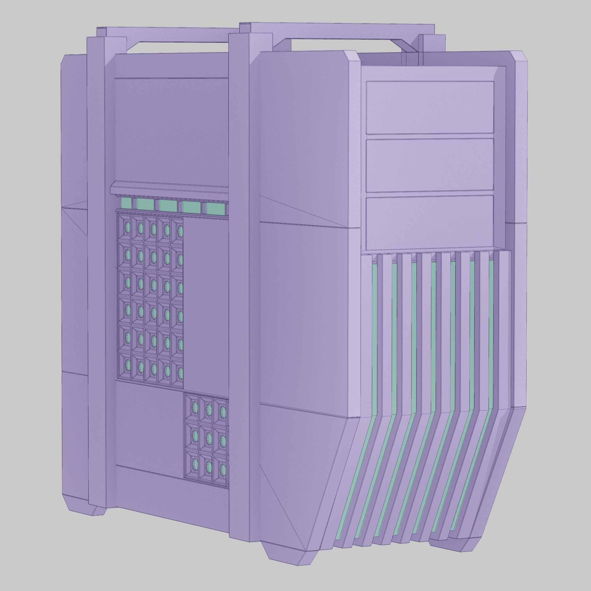 Brutalist PC Case II Low-poly 3D model_6
