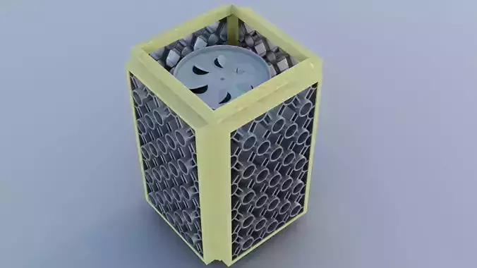 Old yellow lamp in rectangular shape Free low-poly 3D model