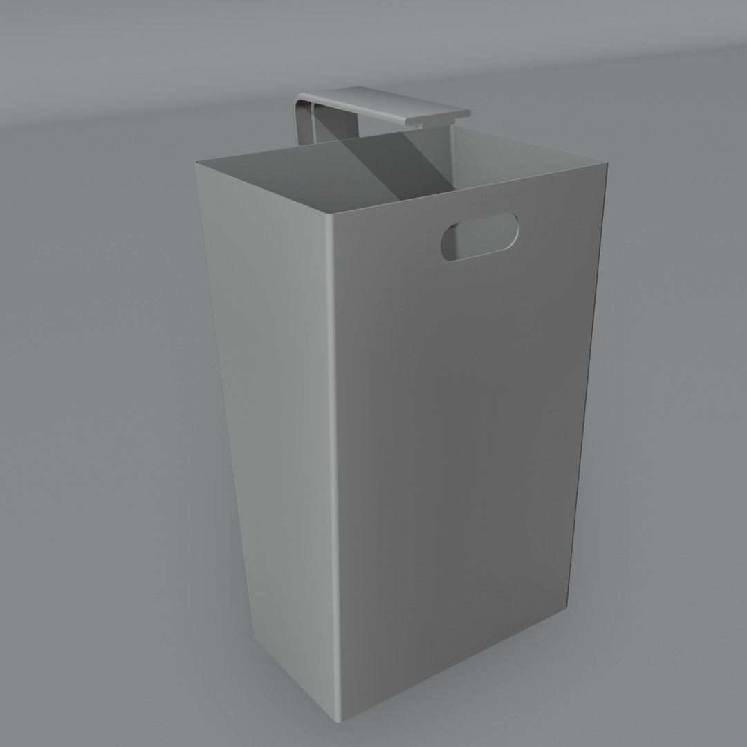 Street Trash Can Low-poly 3D model_13