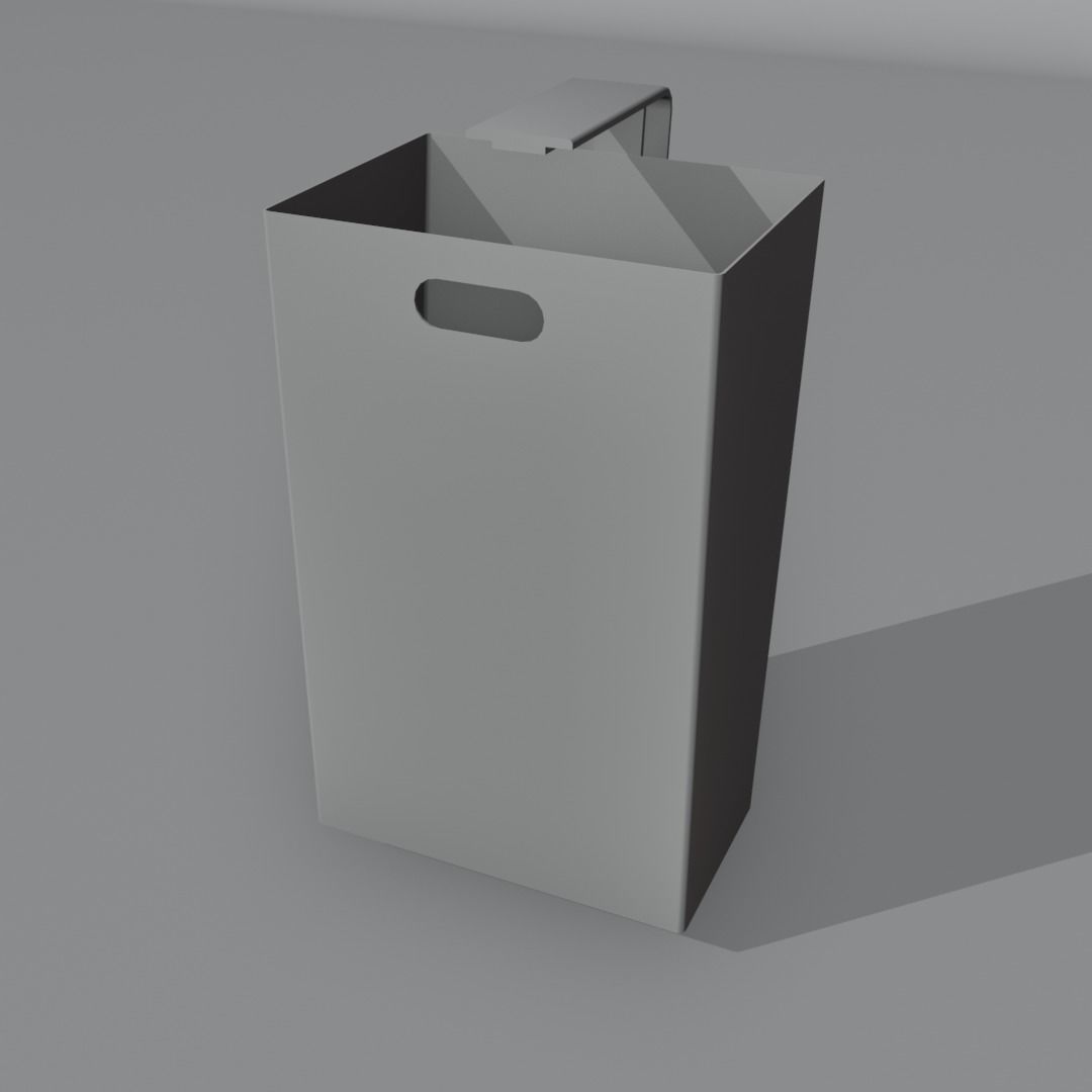 Street Trash Can Low-poly 3D model_12