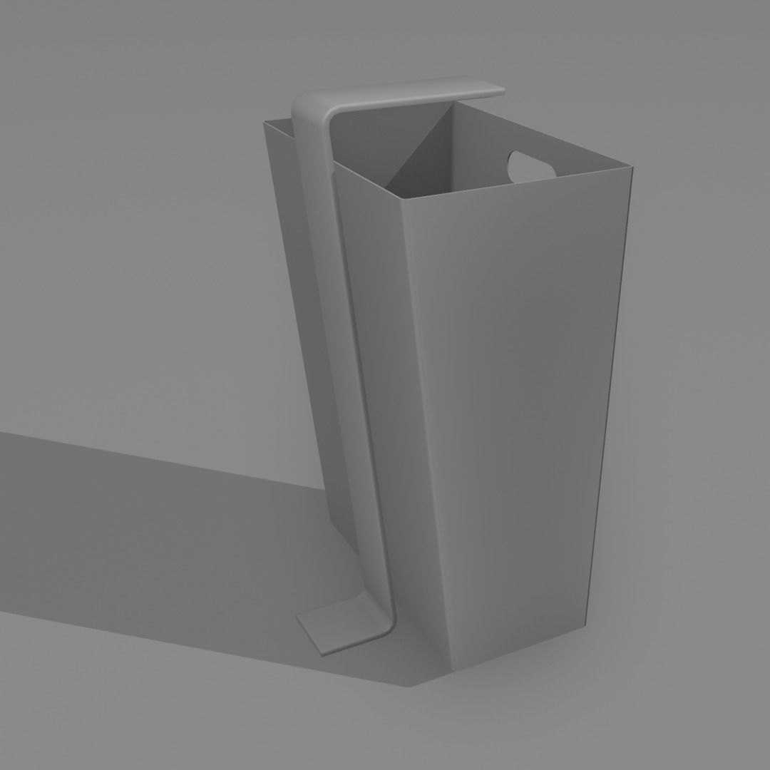 Street Trash Can Low-poly 3D model_14