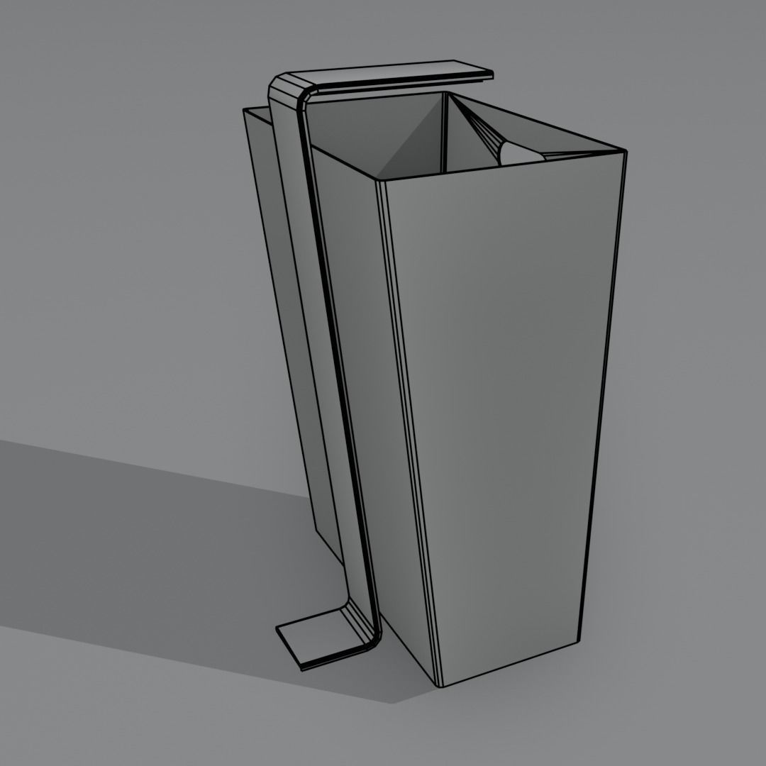 Street Trash Can Low-poly 3D model_10