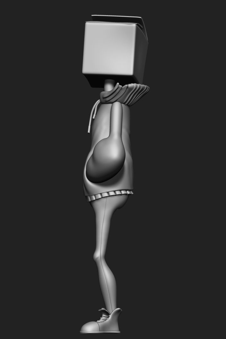 stylized character box head 3D print model_1