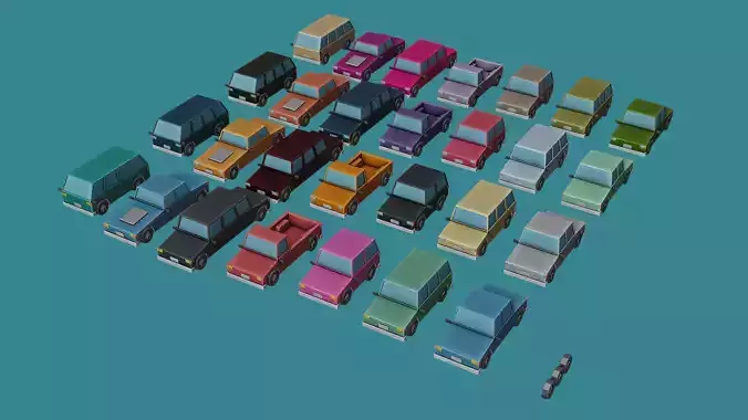 Simple cartoon car pack Style Craft