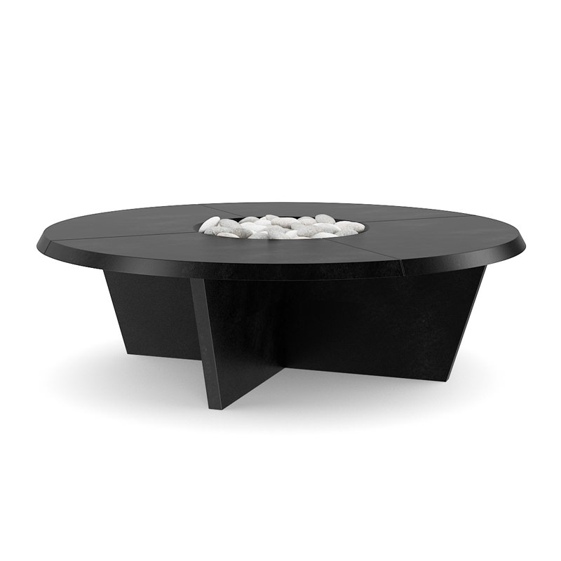 Round Black Table 3D model_2