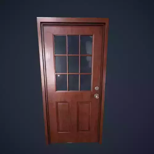 Door Wood Window M5 Low-poly 3D model