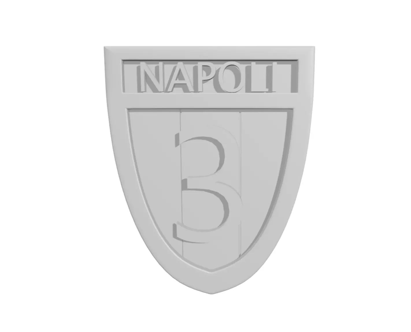 Scudetto NAPOLI 3 - Championship - Badge - Shield 3D print model_0