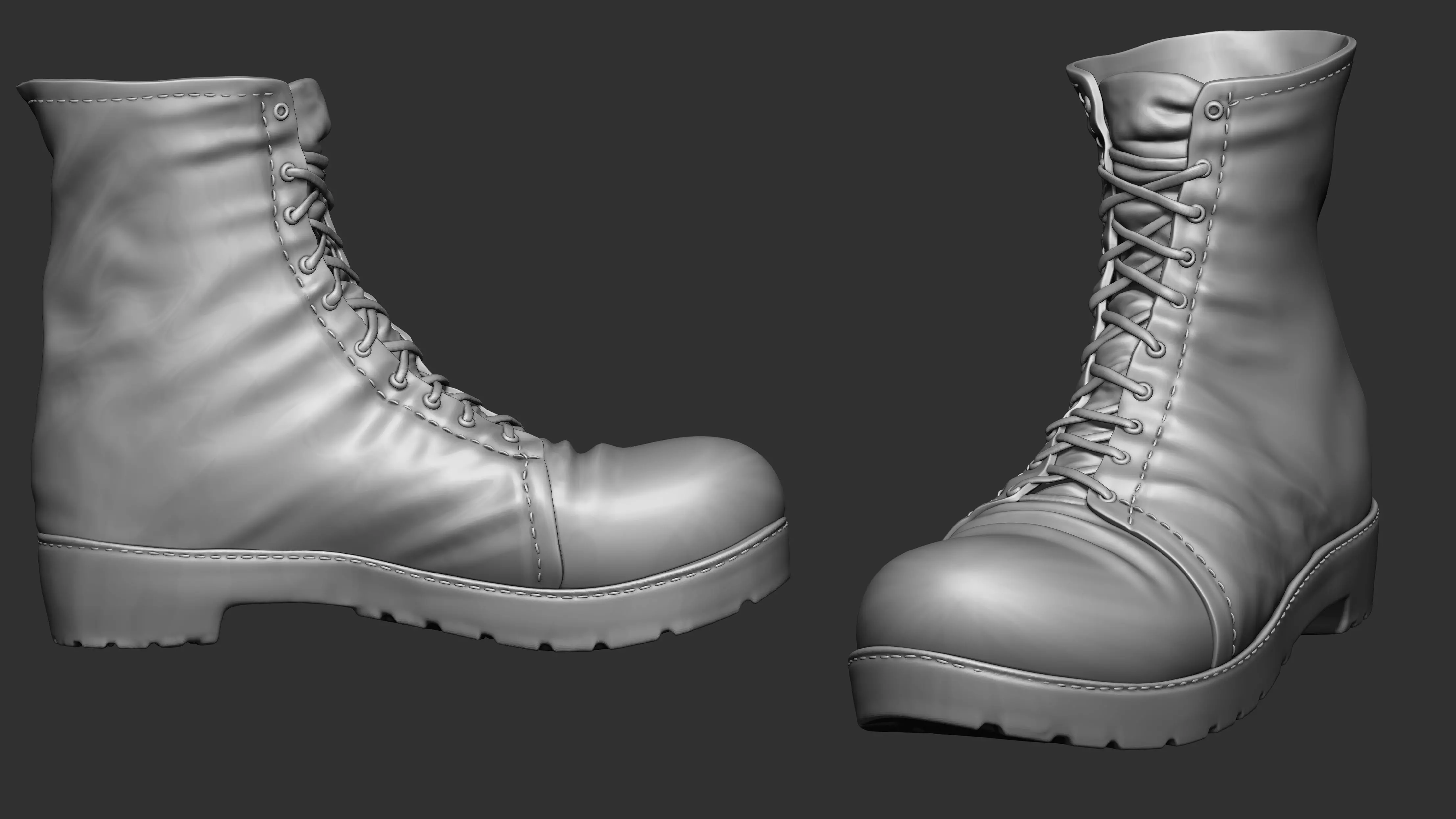 Boots 01 Highpoly 3D model_0