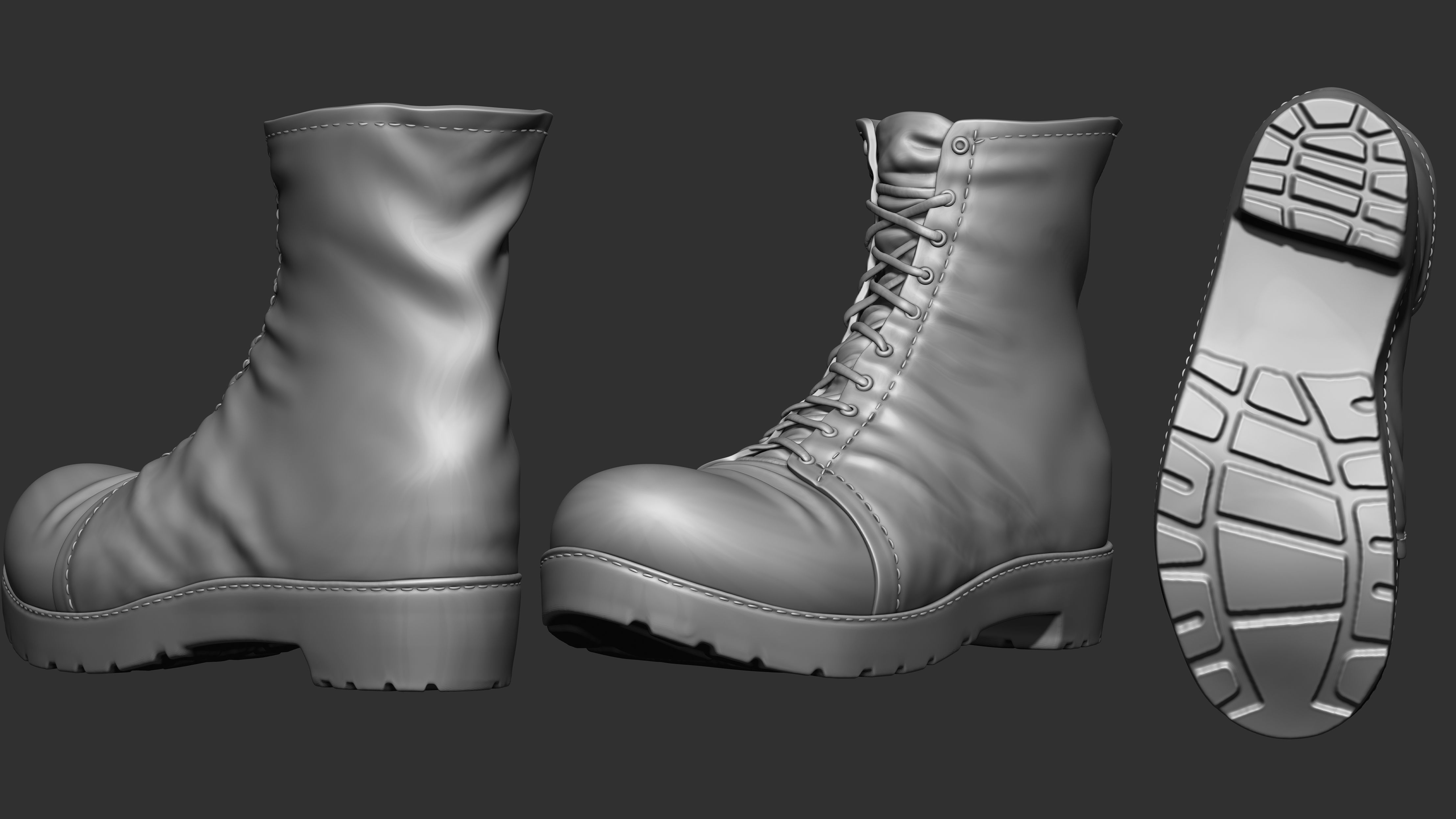 Boots 01 Highpoly 3D model_1